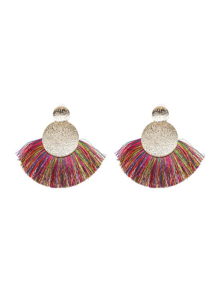 Ruth Metal Tassel Earrings-Sunfere