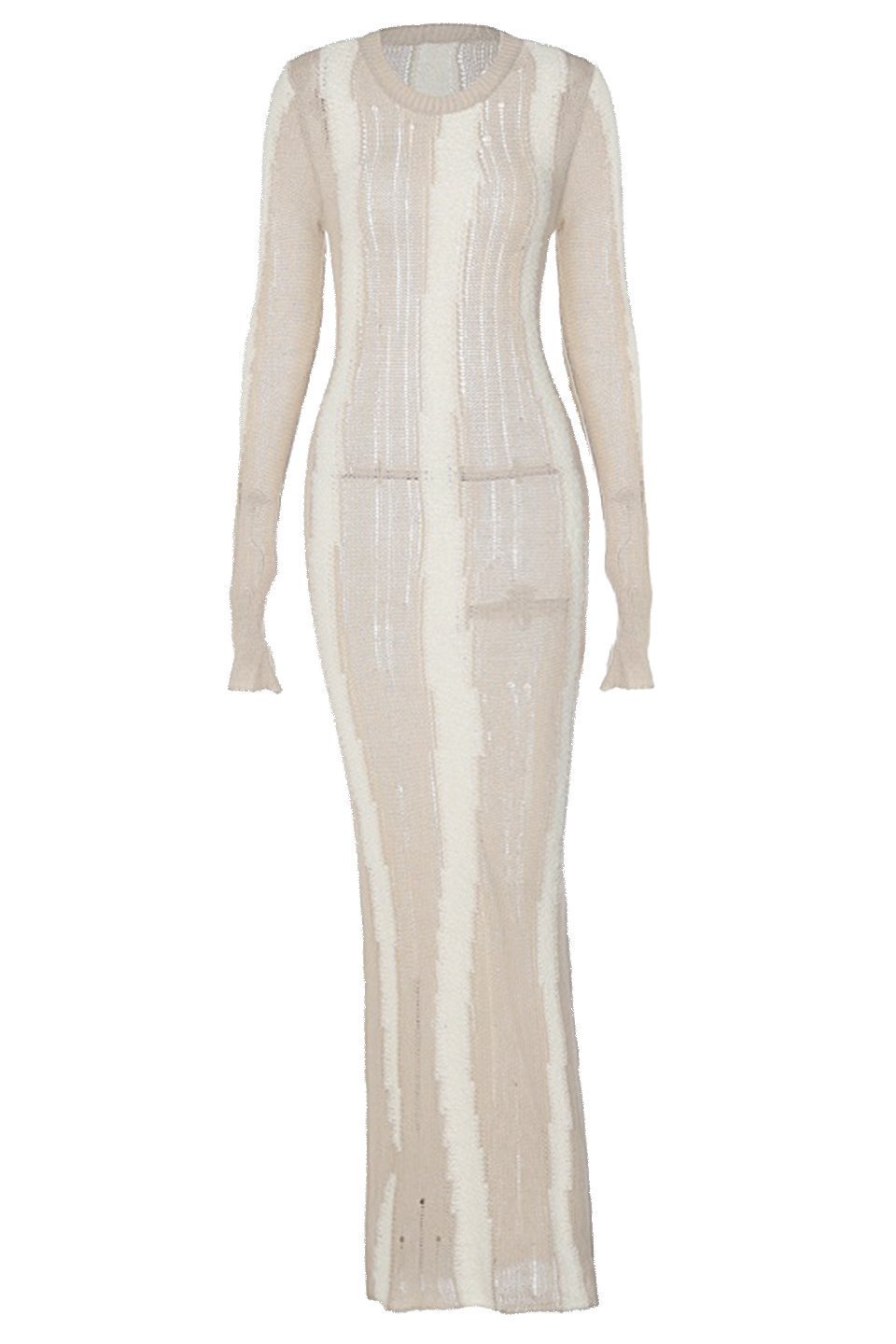 Ruth Splicing Textured Knit Maxi Dress-Sunfere