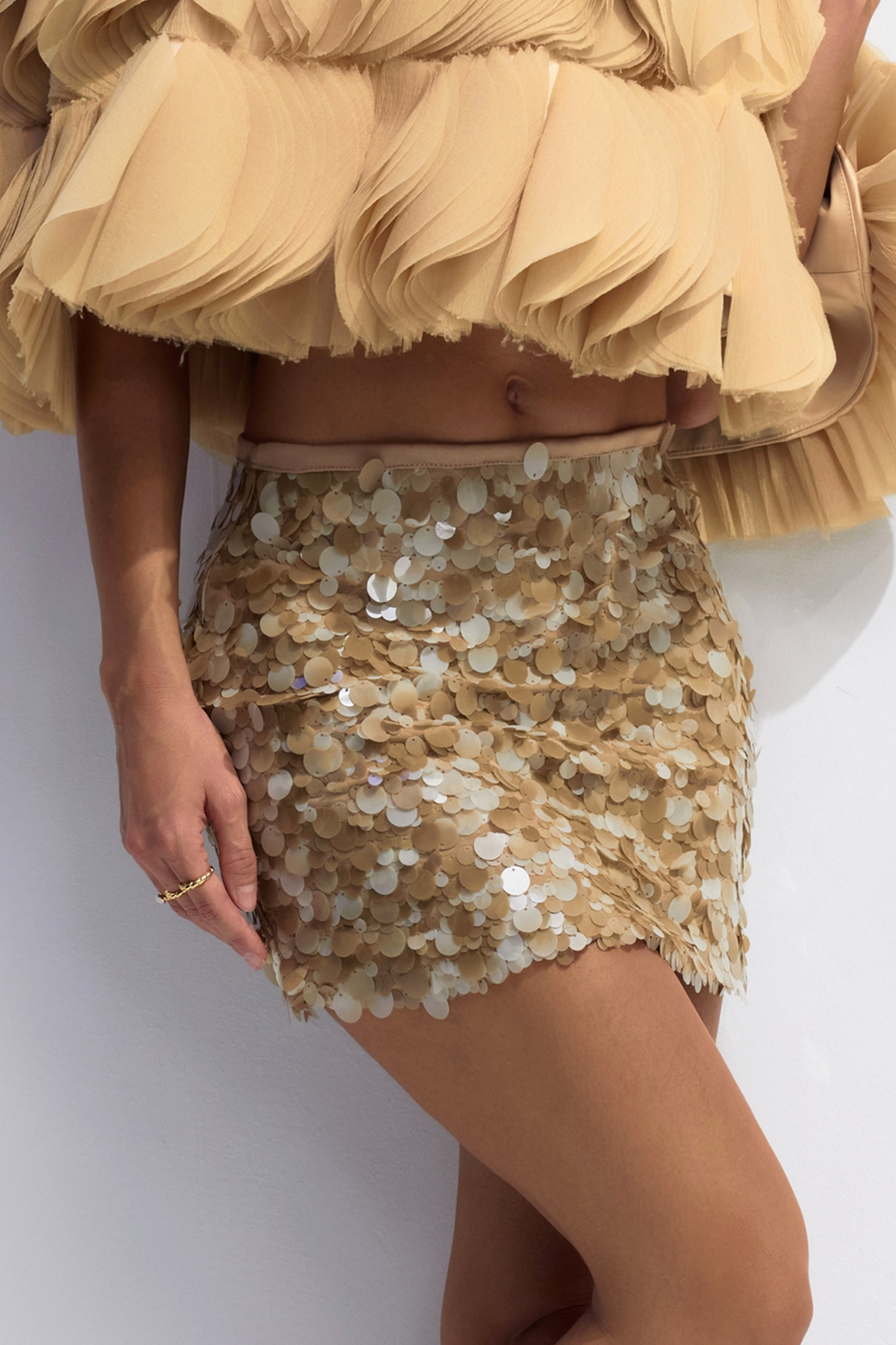 Vania A-line Sequin Mini Skirt