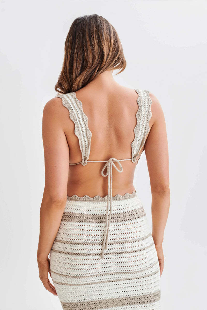 Sandra Crochet Stripe Set-Sunfere