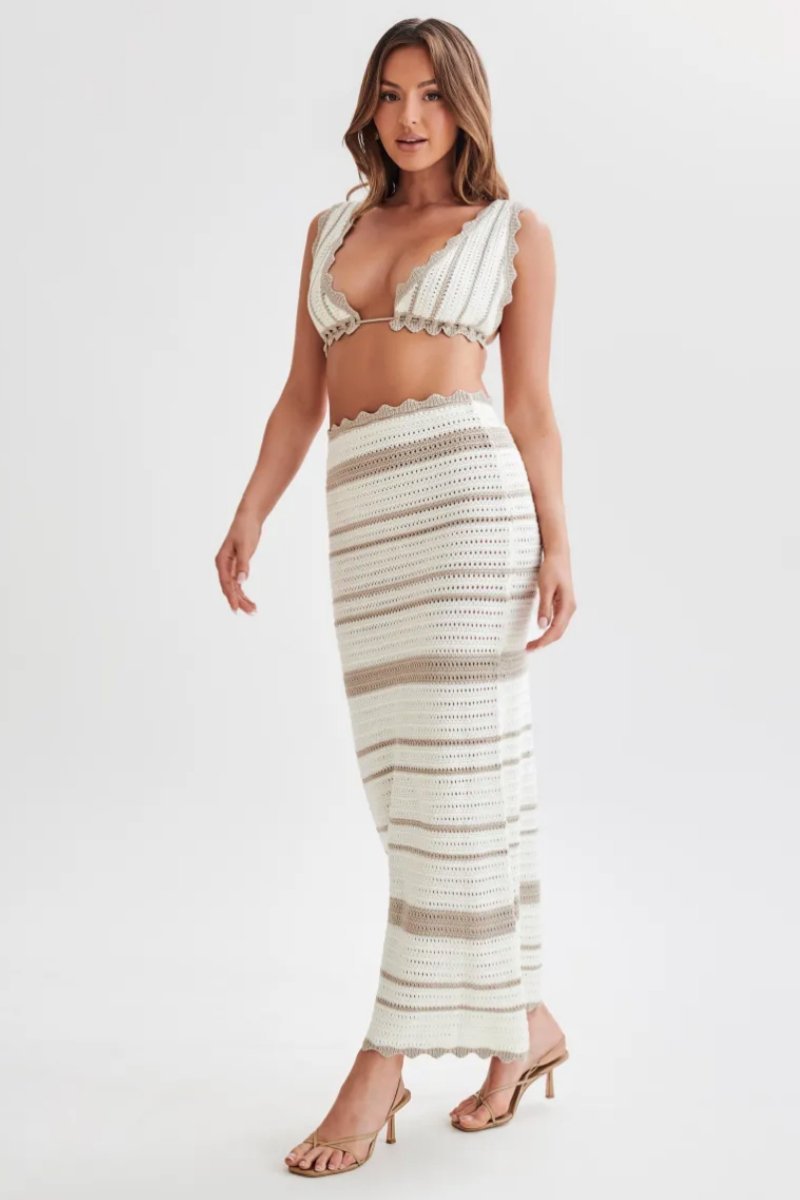 Sandra Crochet Stripe Set-Sunfere