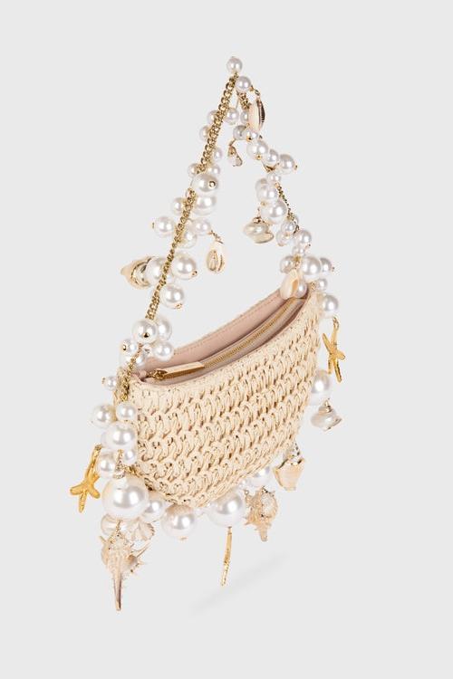 Sea Wonder Pearl Straw Hobo Bag-Sunfere