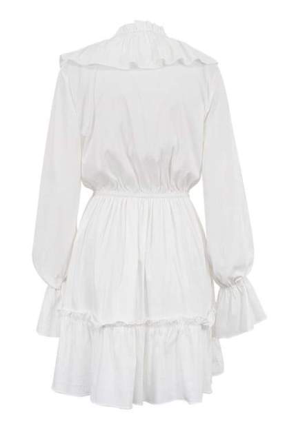 dresses-Sharon V-neck Ruffle Mini Dress-SD00604112663-White-S - Sunfere