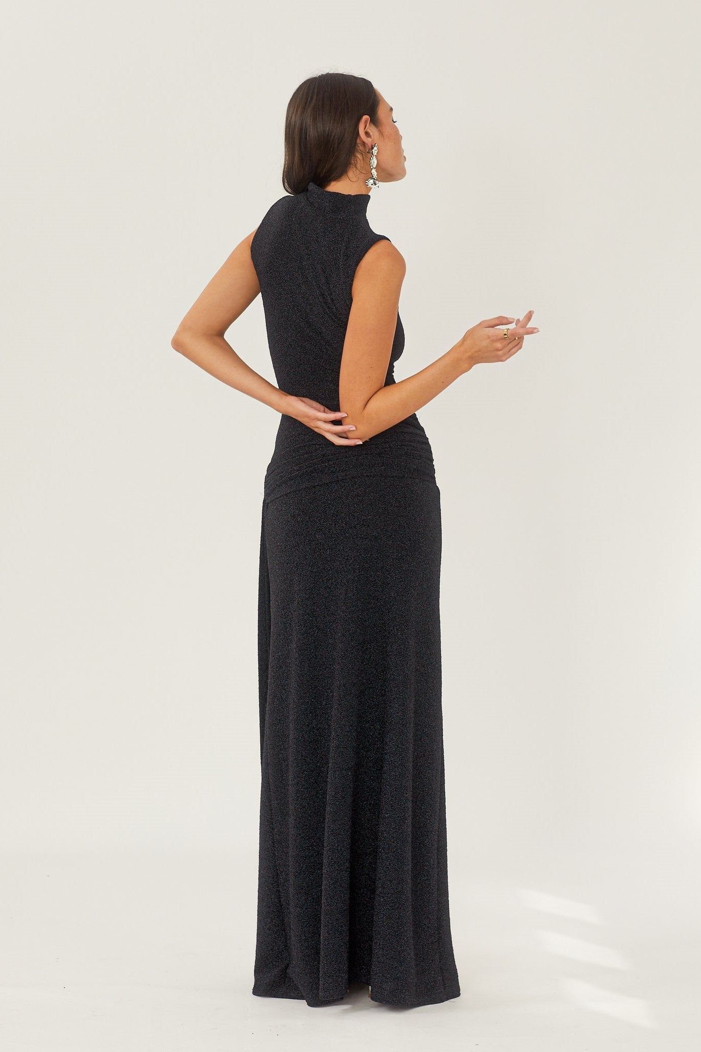 Shonna Metallic Strap Maxi Knit Dress-Sunfere – sunfere