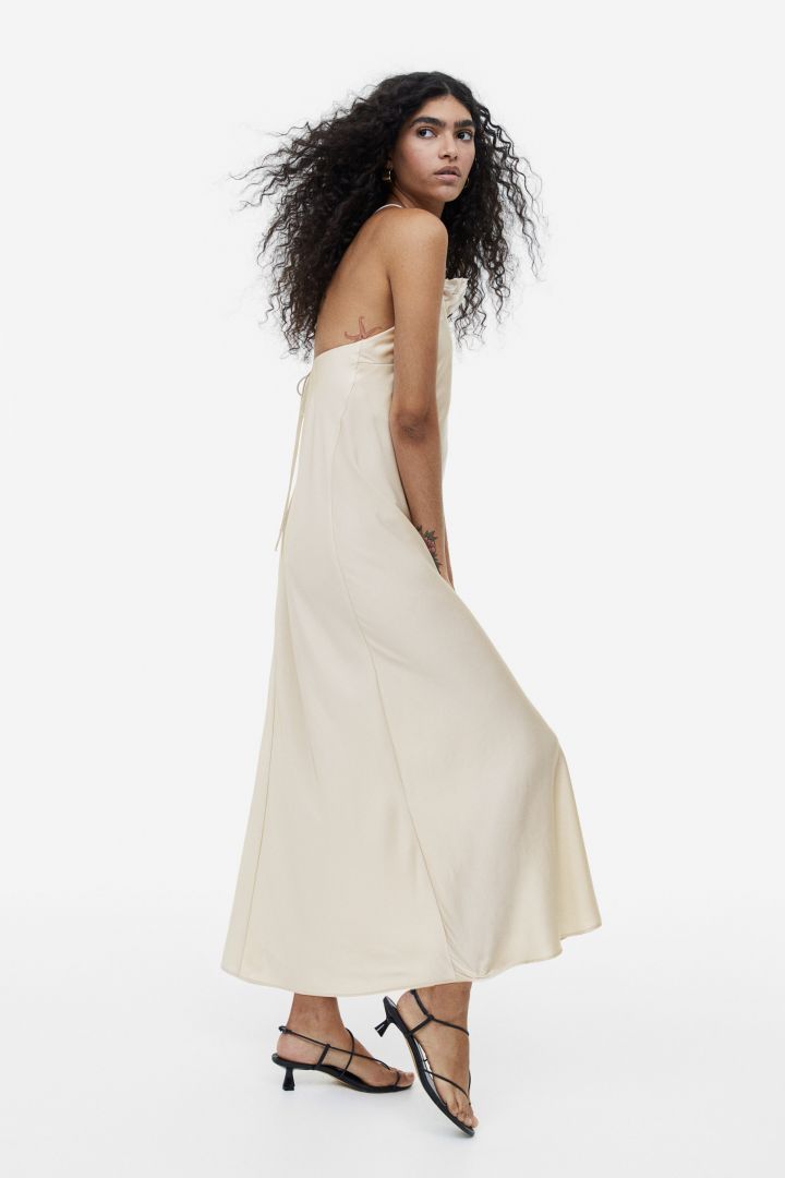 Sia Removable Rose Halterneck Midi Dress-Sunfere