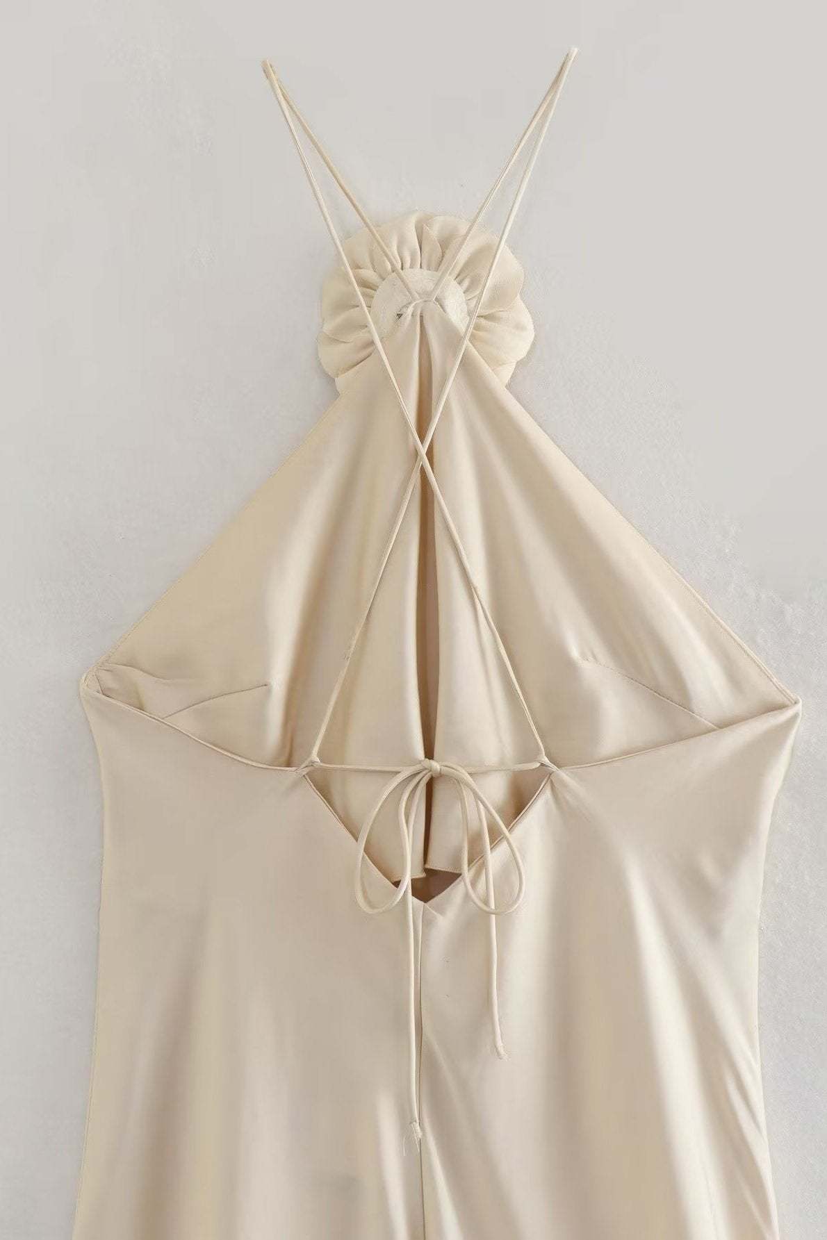 Sia Removable Rose Halterneck Midi Dress-Sunfere
