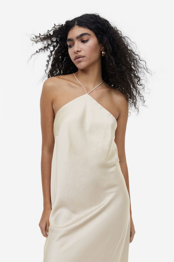 Sia Removable Rose Halterneck Midi Dress-Sunfere