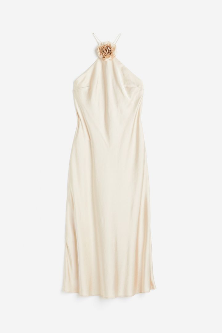 Sia Removable Rose Halterneck Midi Dress-Sunfere
