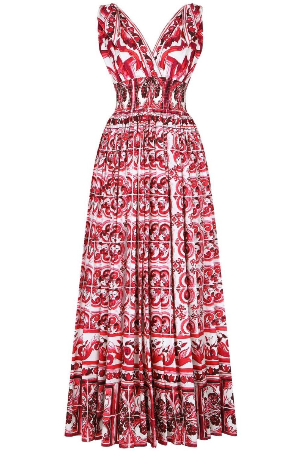 dresses-Sibyl Printed Knotted Strap Maxi Dress-SD0020627643-Red-S - Sunfere