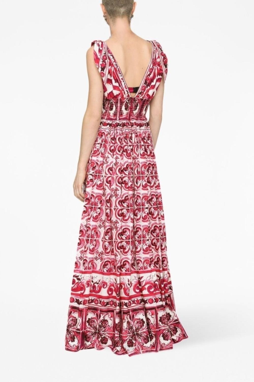 dresses-Sibyl Printed Knotted Strap Maxi Dress-SD0020627643-Red-S - Sunfere