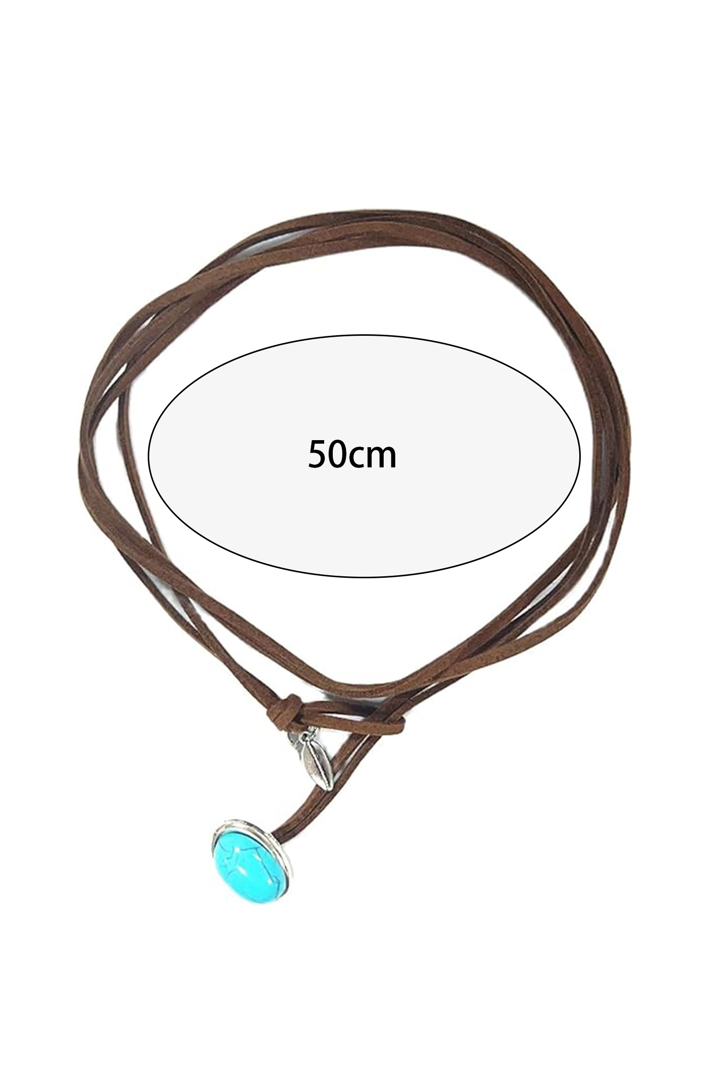 Turquoise Pendant Leather Necklace