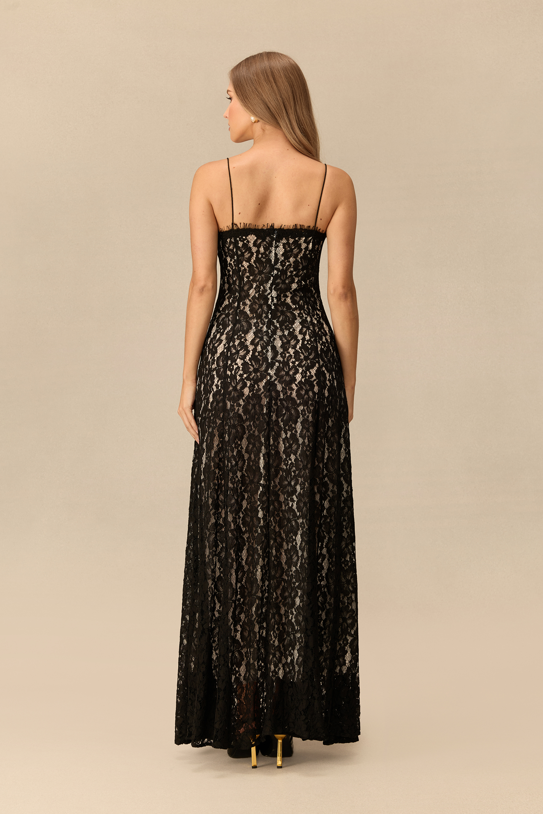 Make An Entrance Floral Lace Maxi Dress With Cape