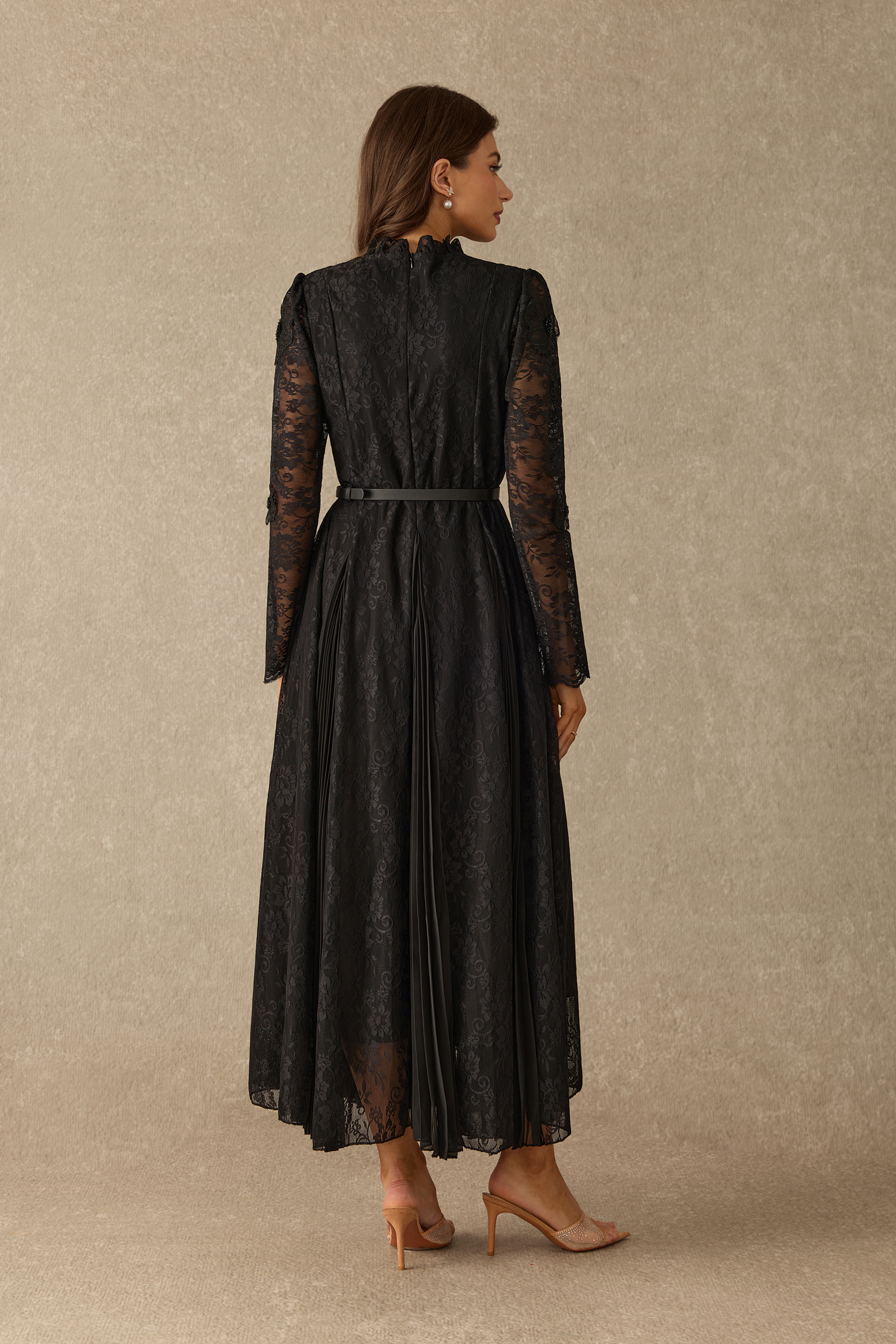 Quite The Charm Floral Lace Pleated Maxi Dress