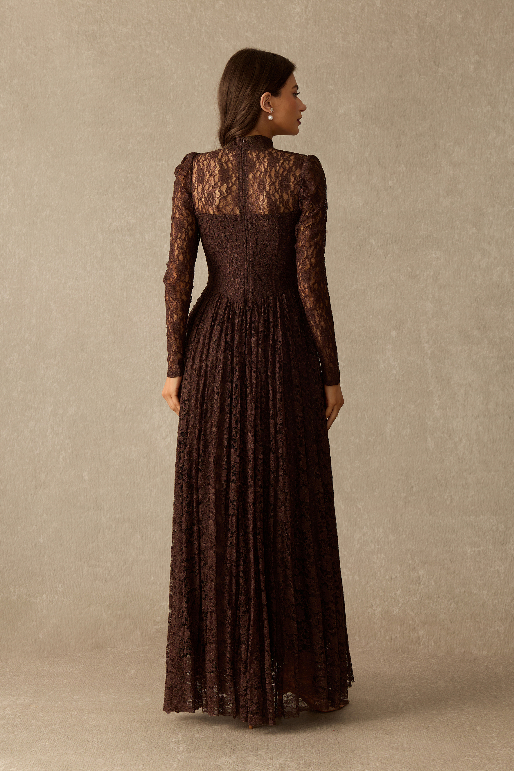 Charming Encounter Rhinestone Embellished Lace Corset Maxi Dress