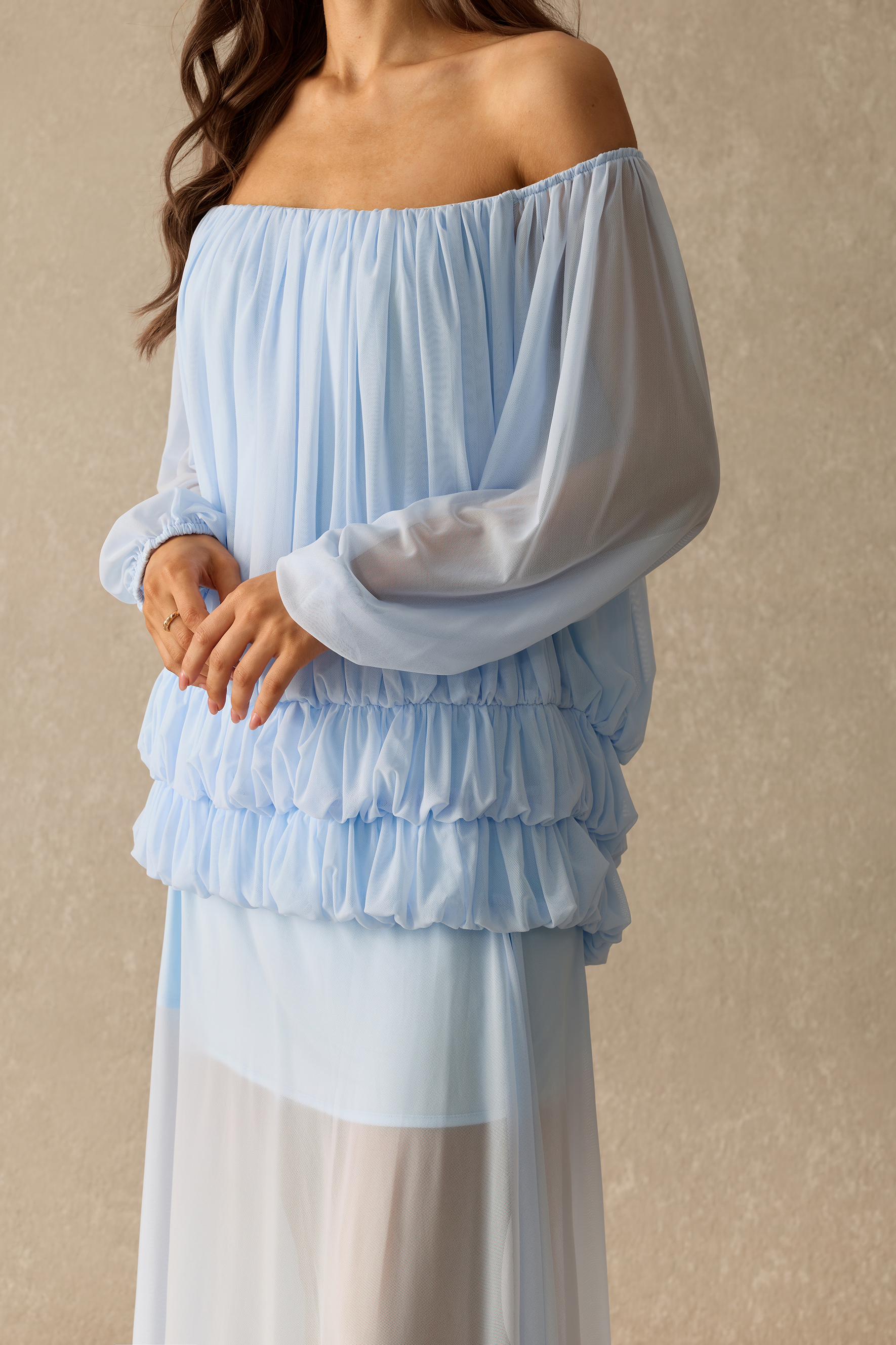 In My Feelings Off Shoulder Ruched Top & Skirt Set