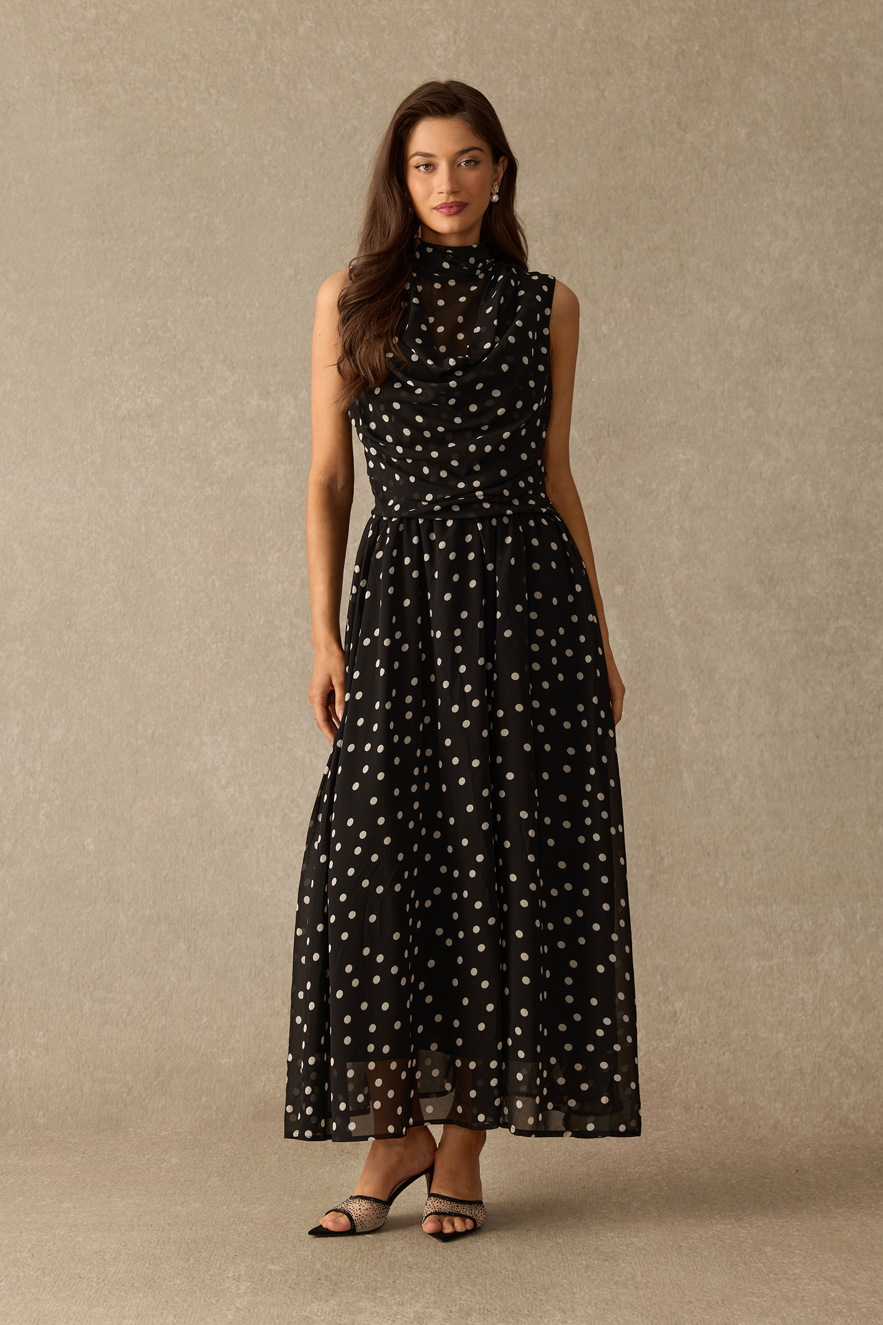 Something Special Polka Dot Sleeveless Maxi Dress