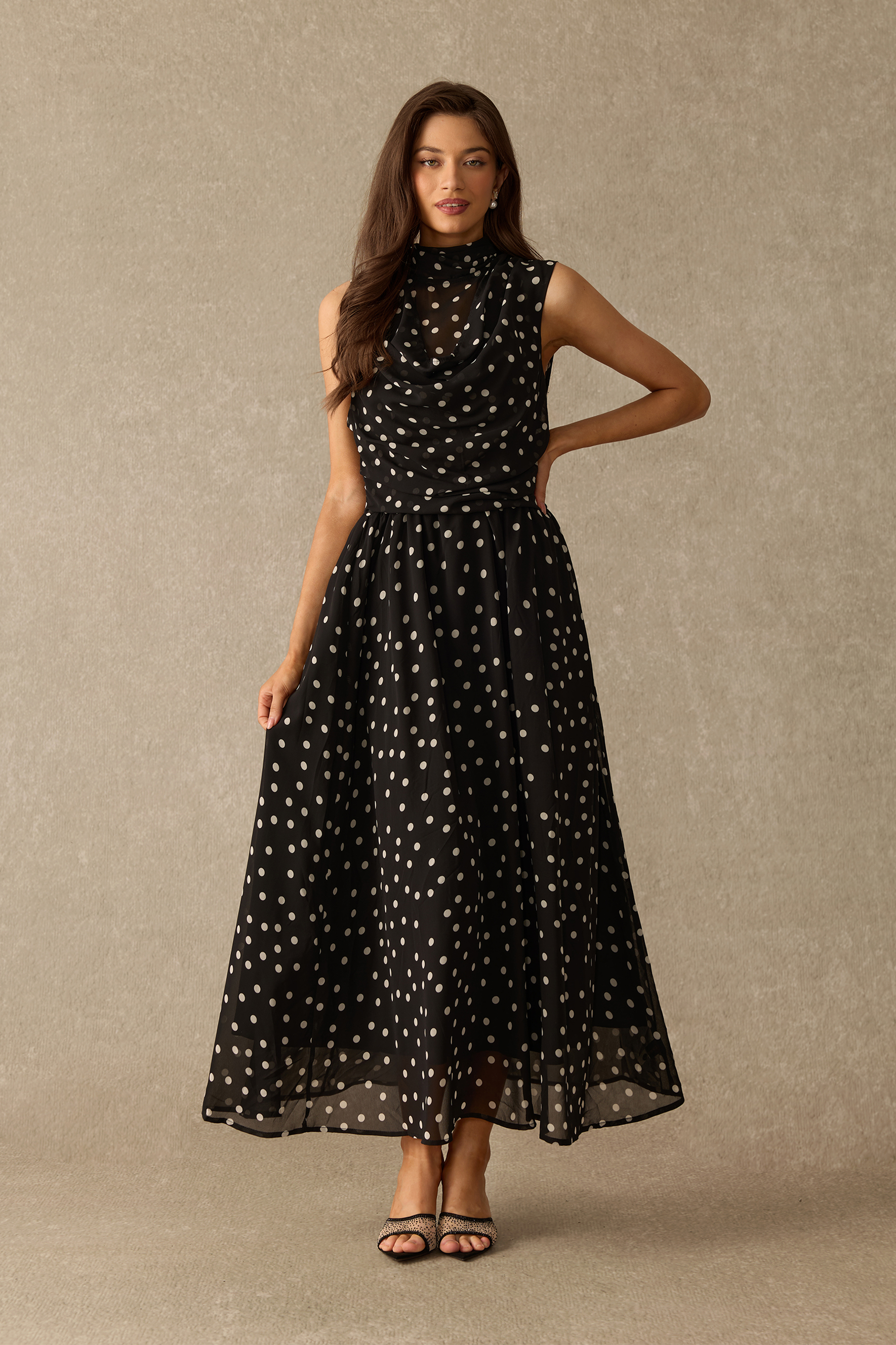 Something Special Polka Dot Sleeveless Maxi Dress