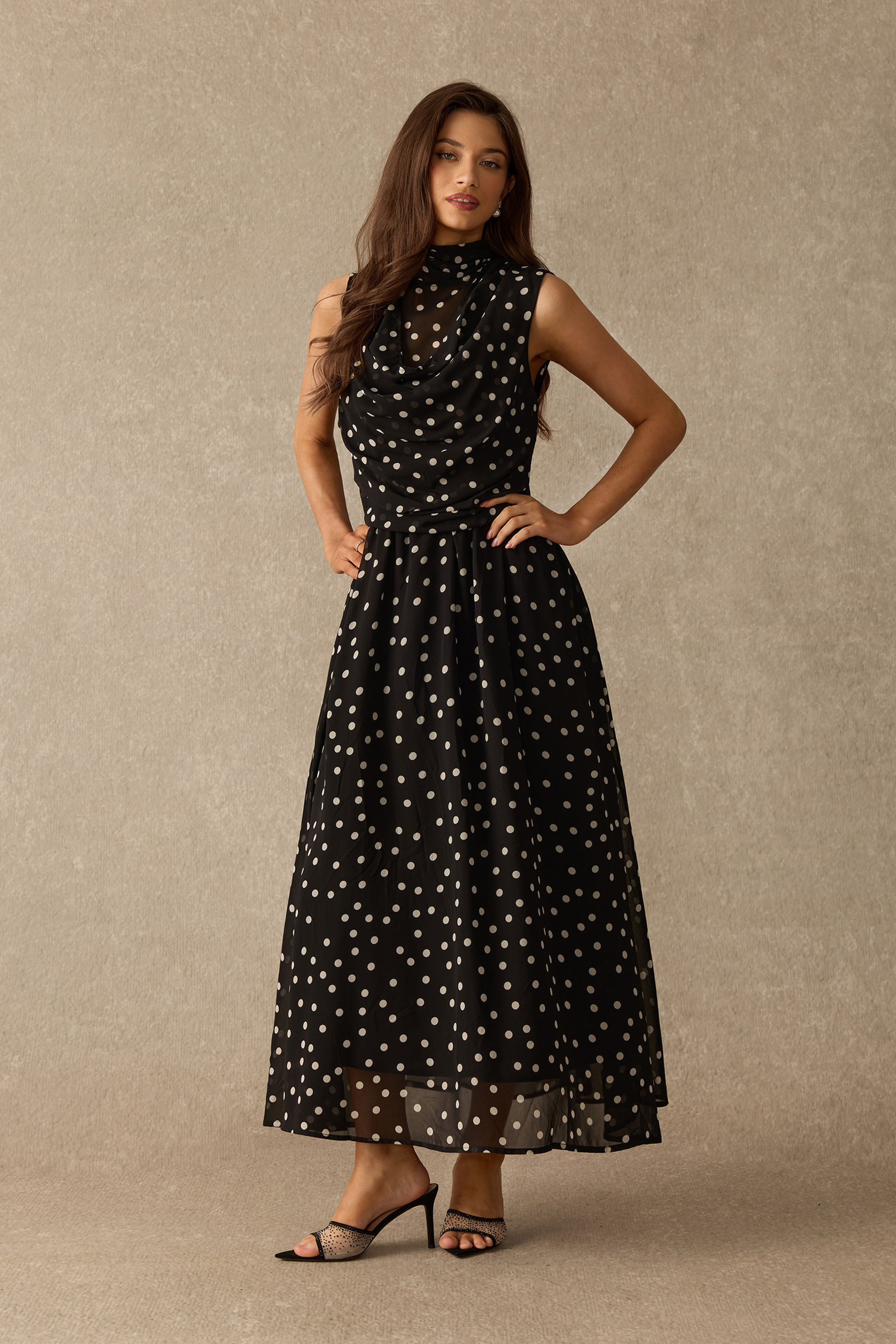 Something Special Polka Dot Sleeveless Maxi Dress