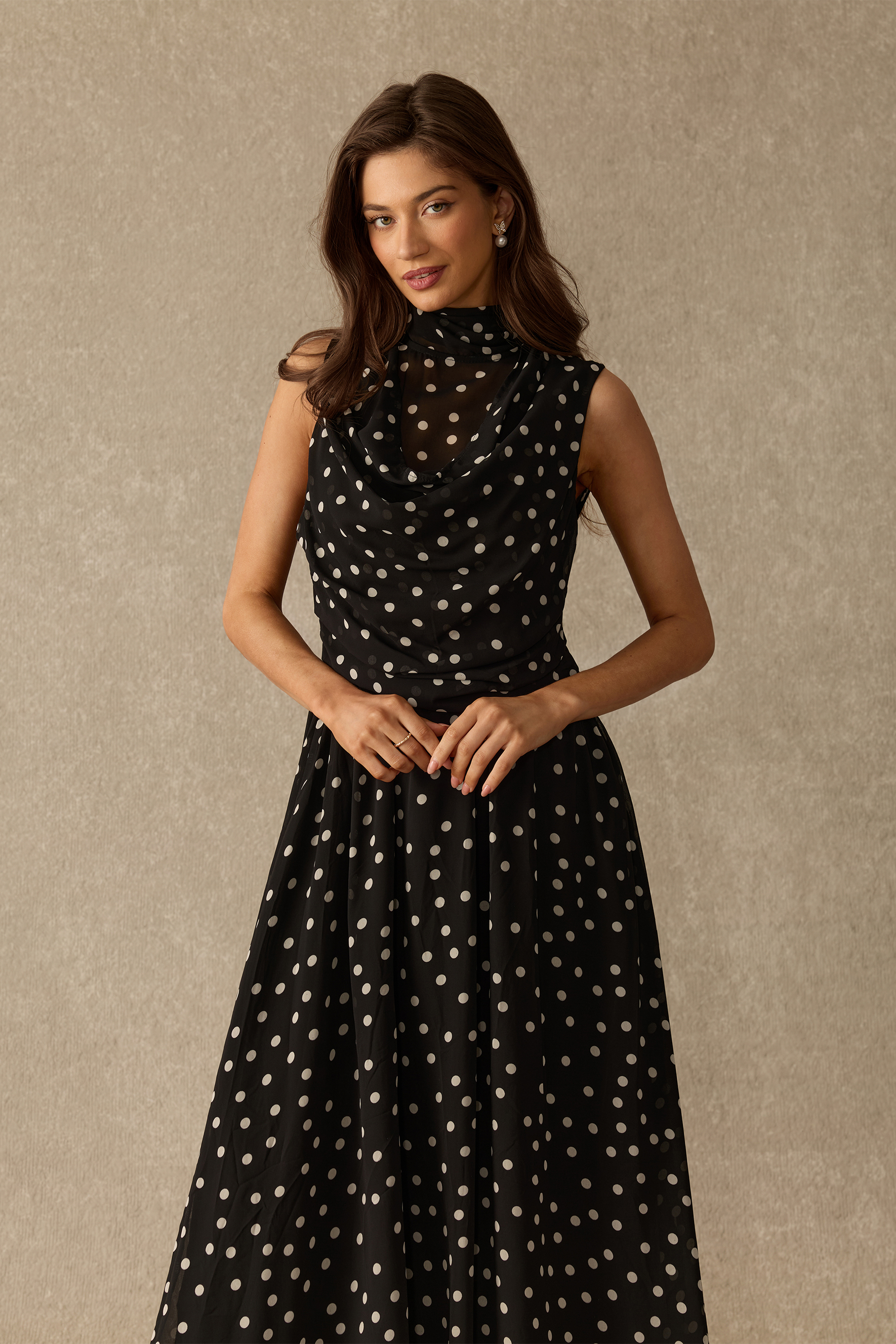 Something Special Polka Dot Sleeveless Maxi Dress