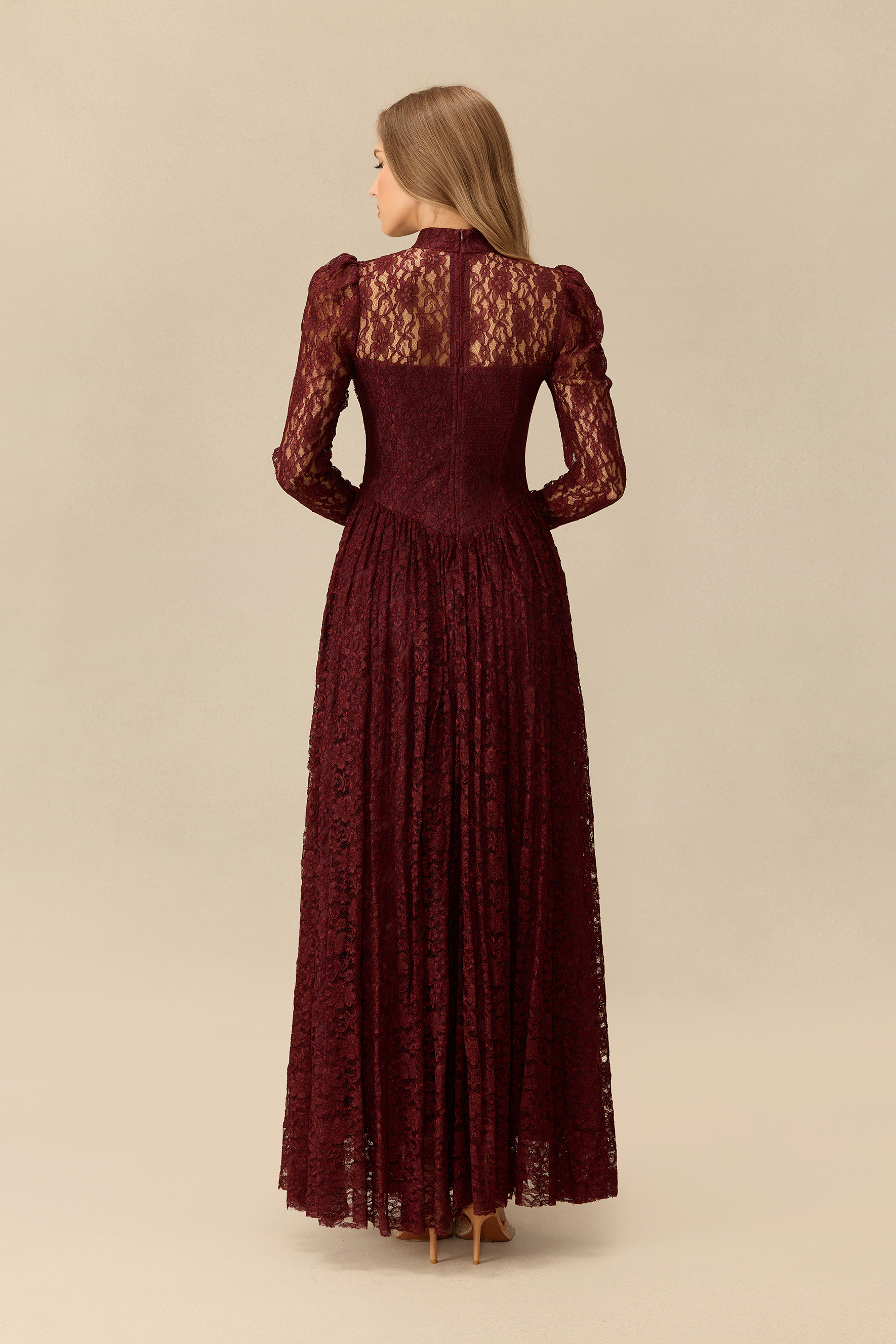 Charming Encounter Rhinestone Embellished Lace Corset Maxi Dress