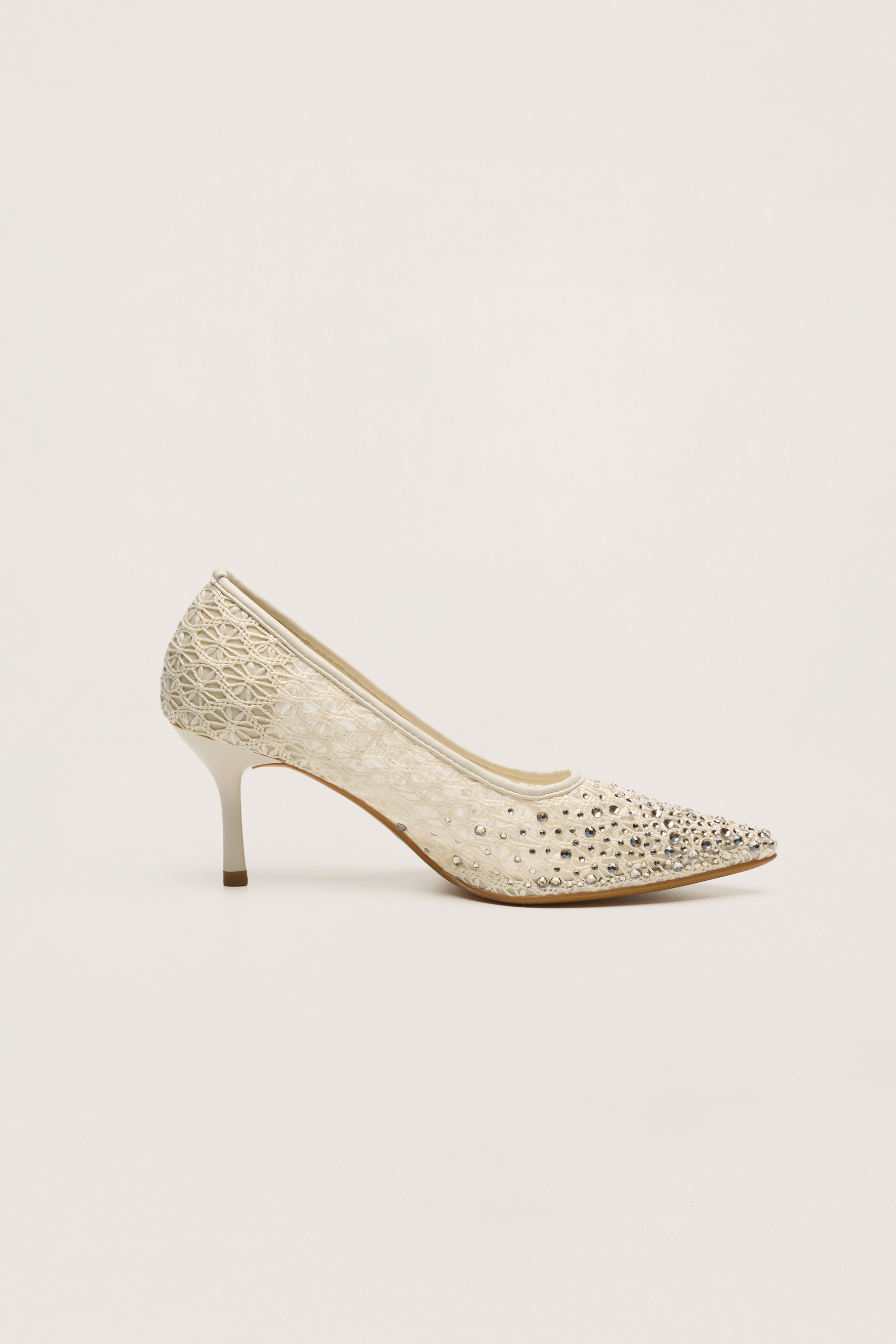 Written In Love Apricot Rhinestone Floral Pointed Toe Pumps