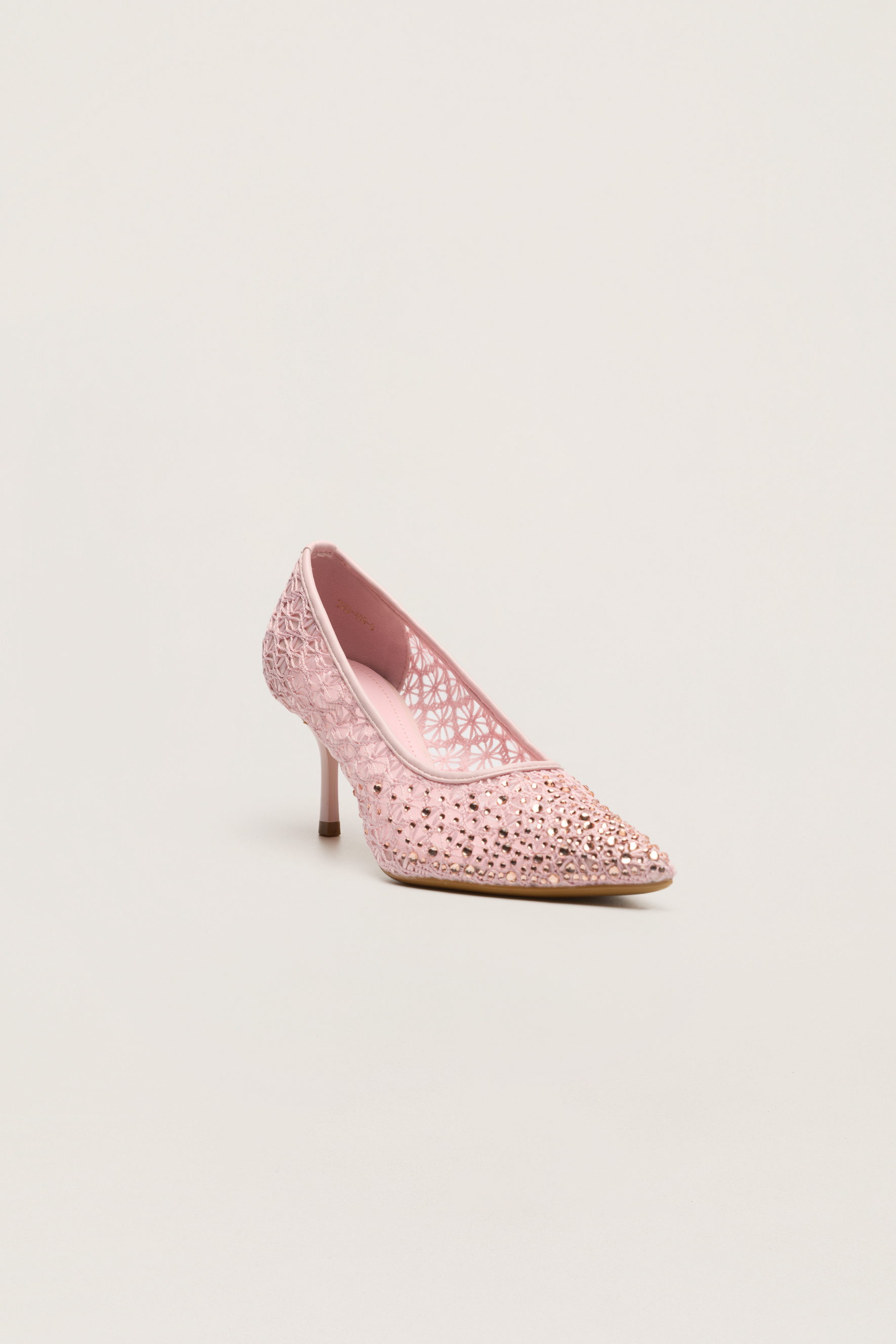 Written In Love Pink Rhinestone Floral Pointed Toe Pumps
