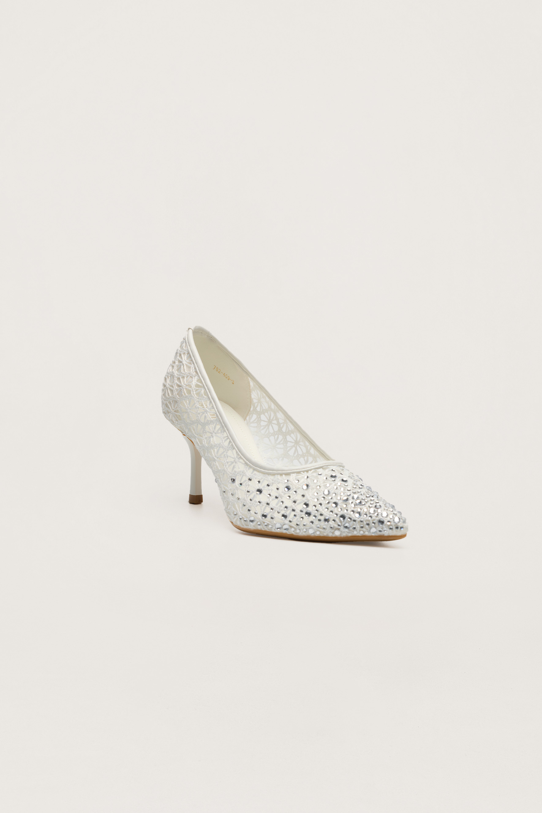 Written In Love White Rhinestone Floral Pointed Toe Pumps