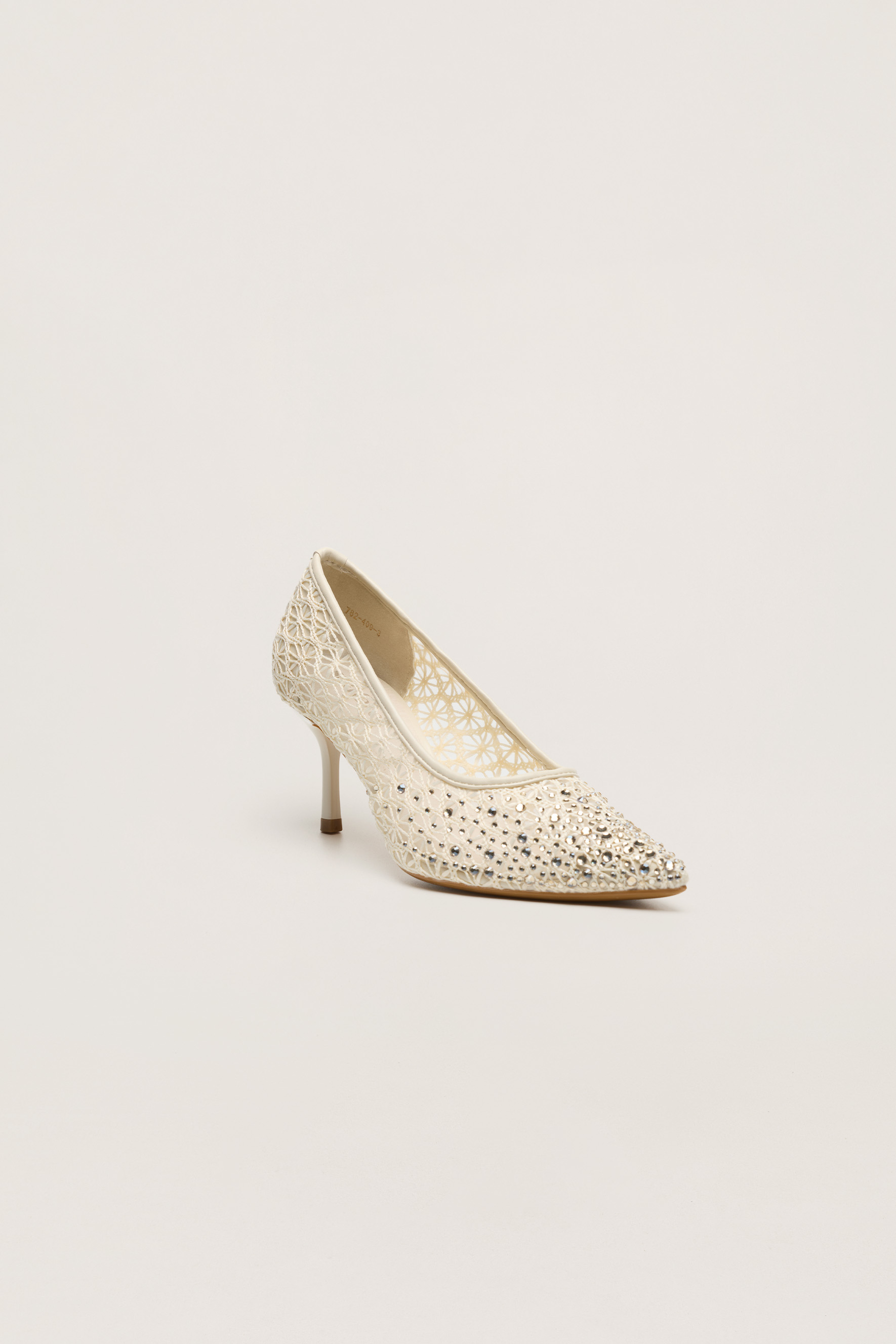 Written In Love Apricot Rhinestone Floral Pointed Toe Pumps
