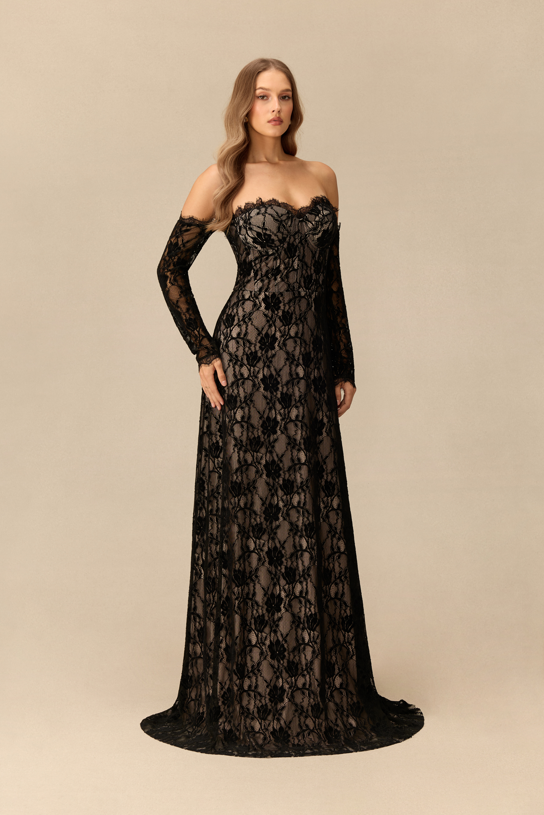 Unforgettable You Floral Lace Off Shoulder Maxi Dress