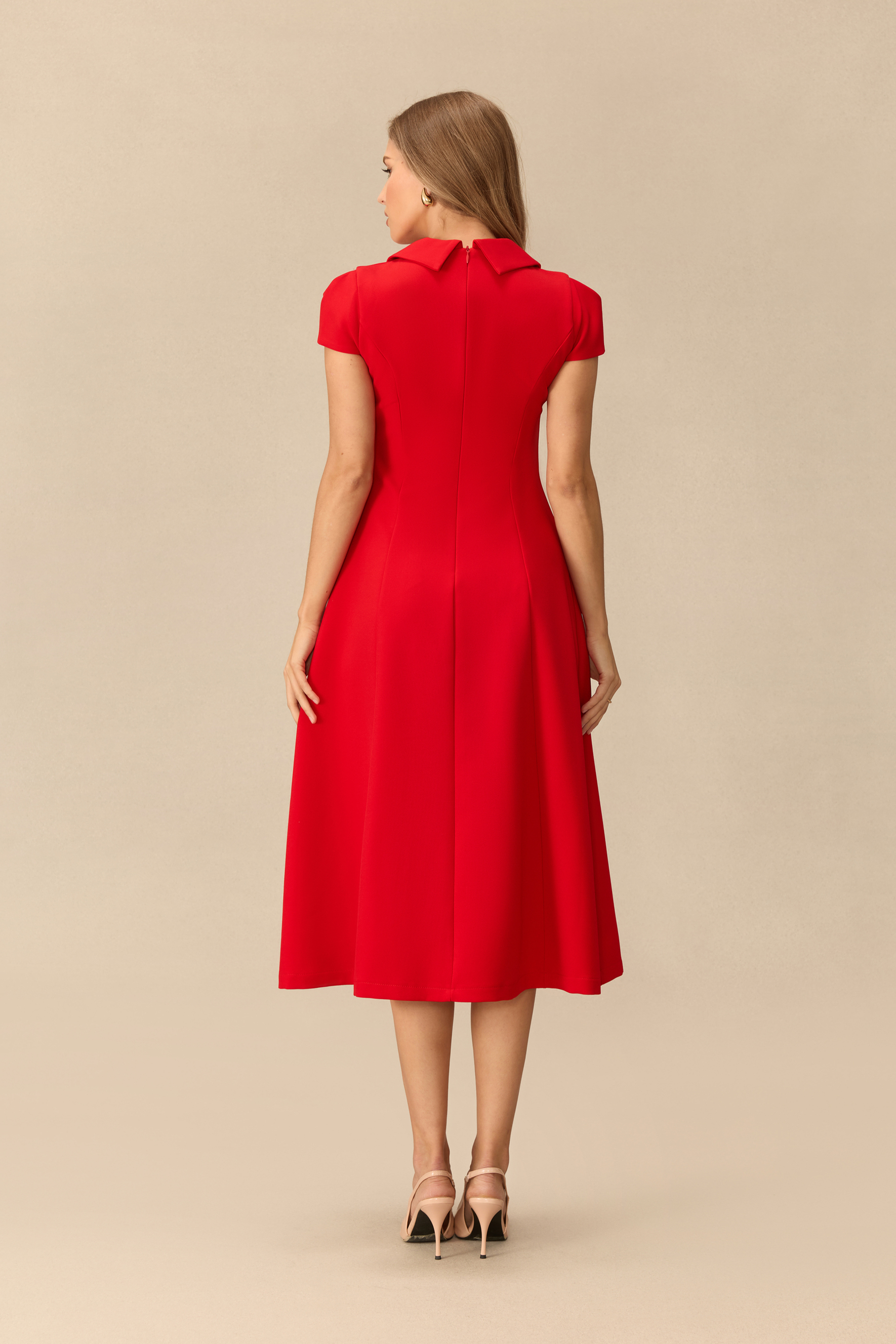 Simply Darling Lapel Collar A‑Line Midi Dress