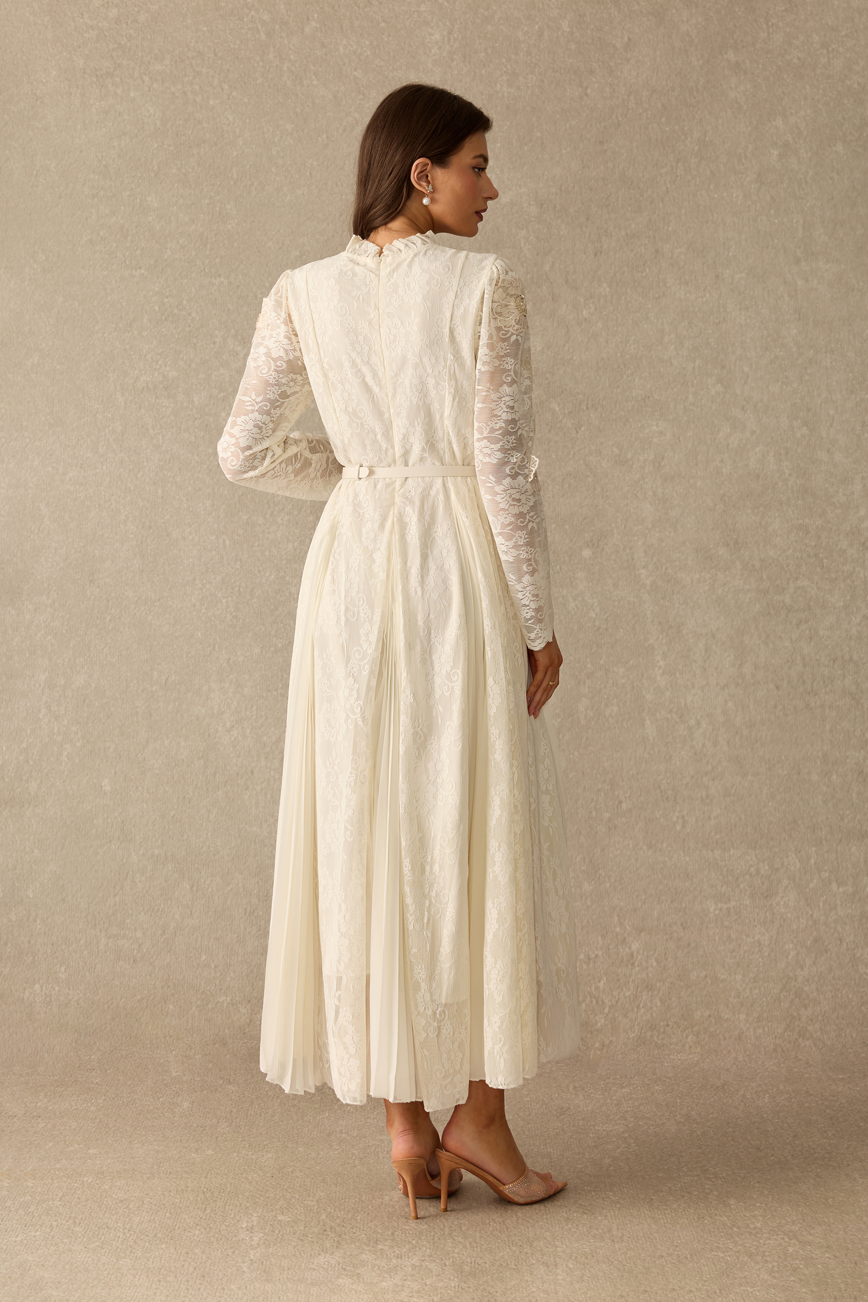 Quite The Charm Floral Lace Pleated Maxi Dress