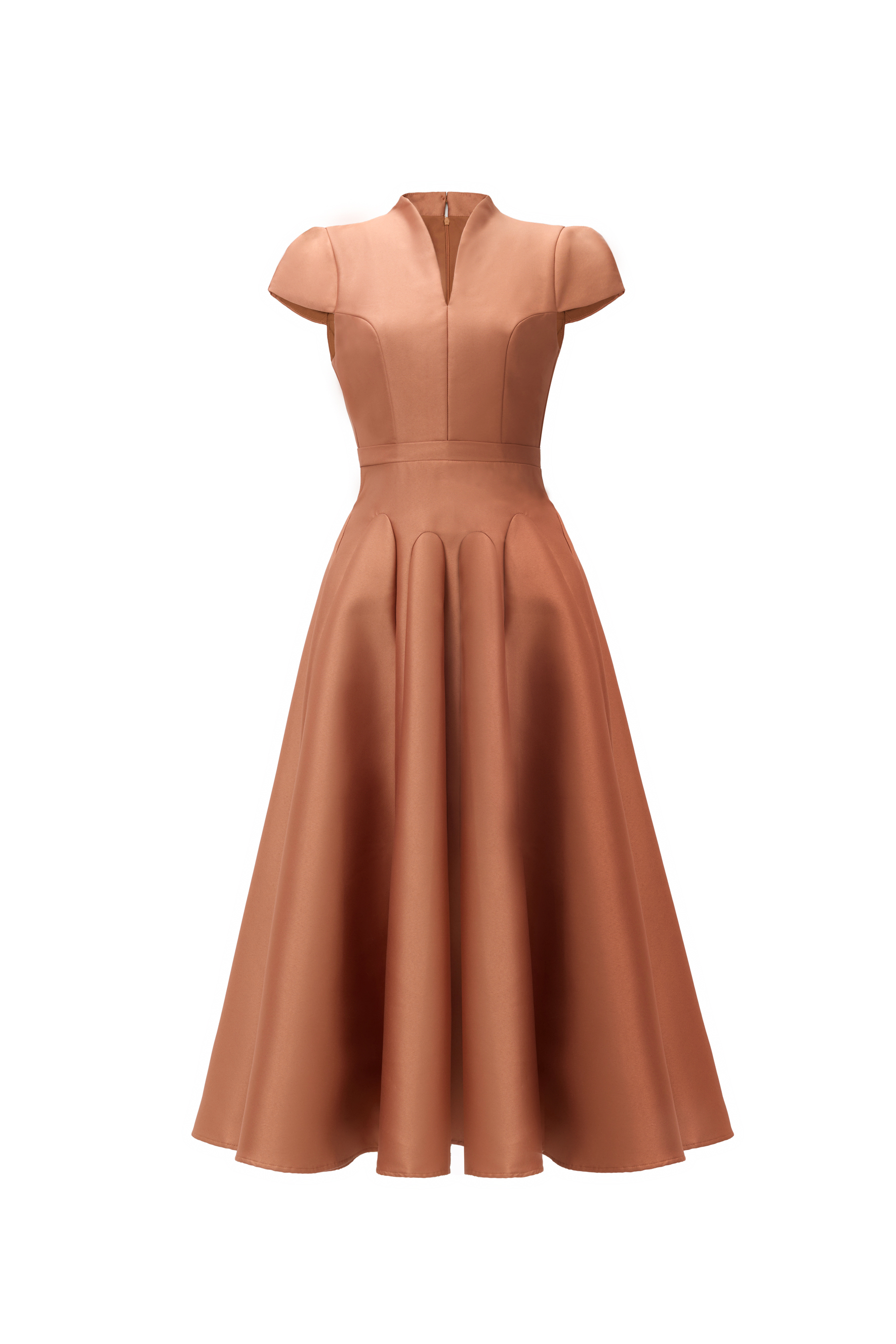 Falling Slowly Cap Sleeve V-Neck Satin Maxi Dress