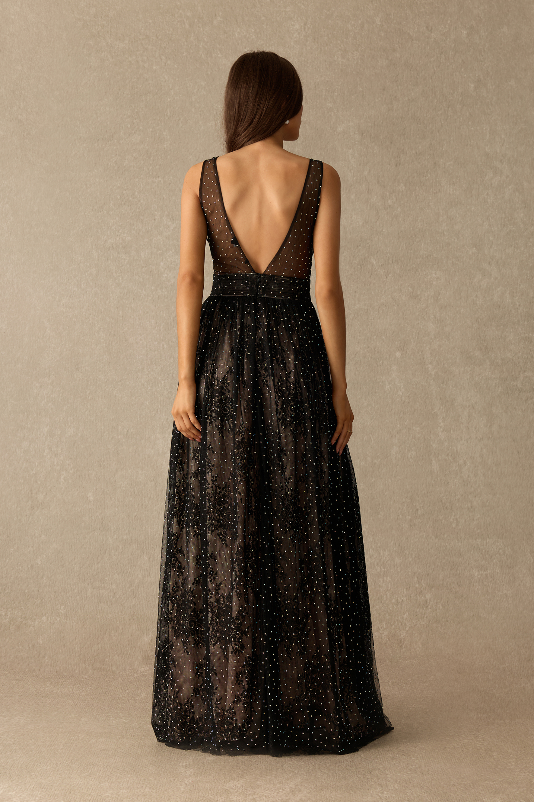 Close To The Heart Floral Embroidered Rhinestone Maxi Dress