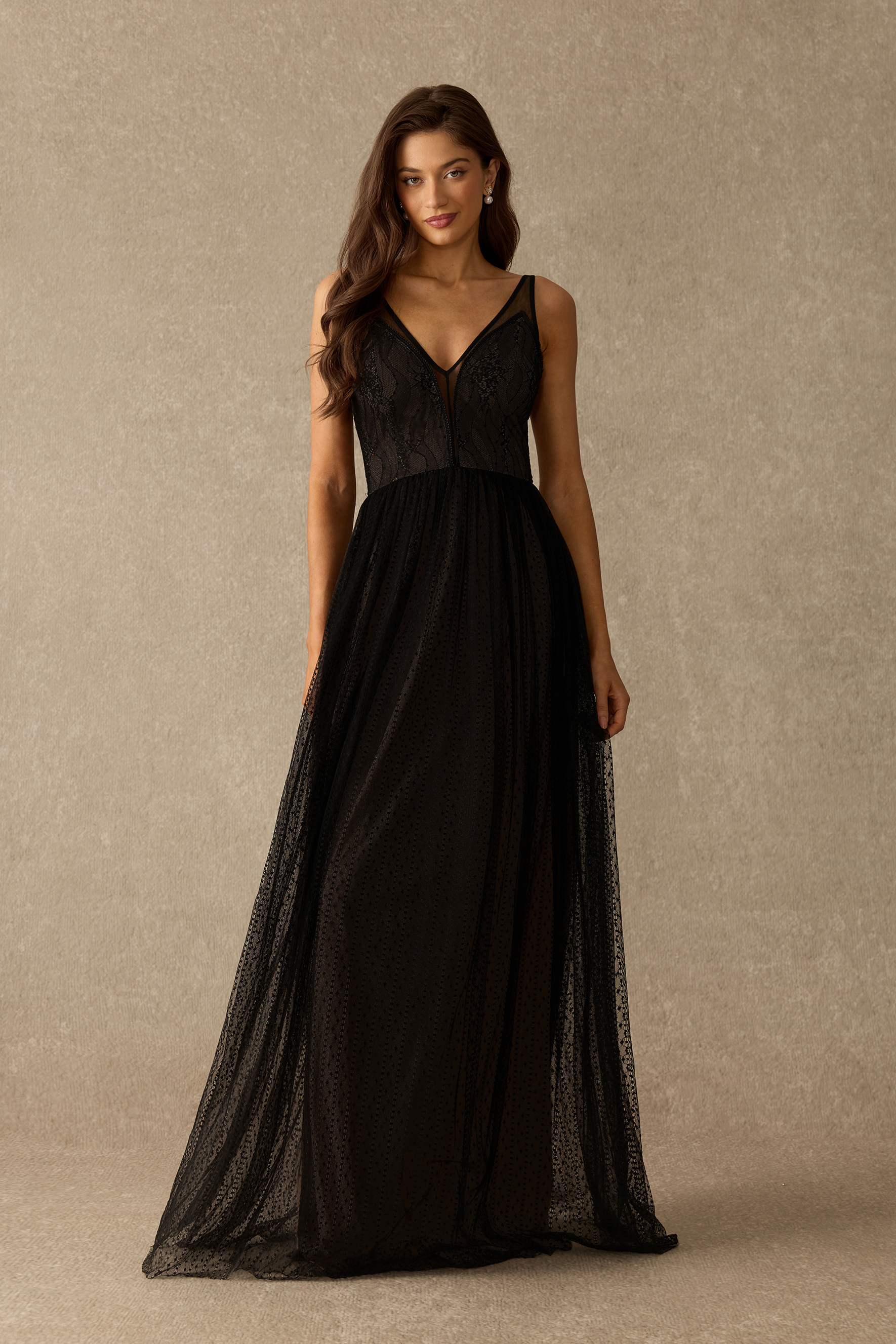 Secret Desire Floral Lace V Neck Maxi Dress