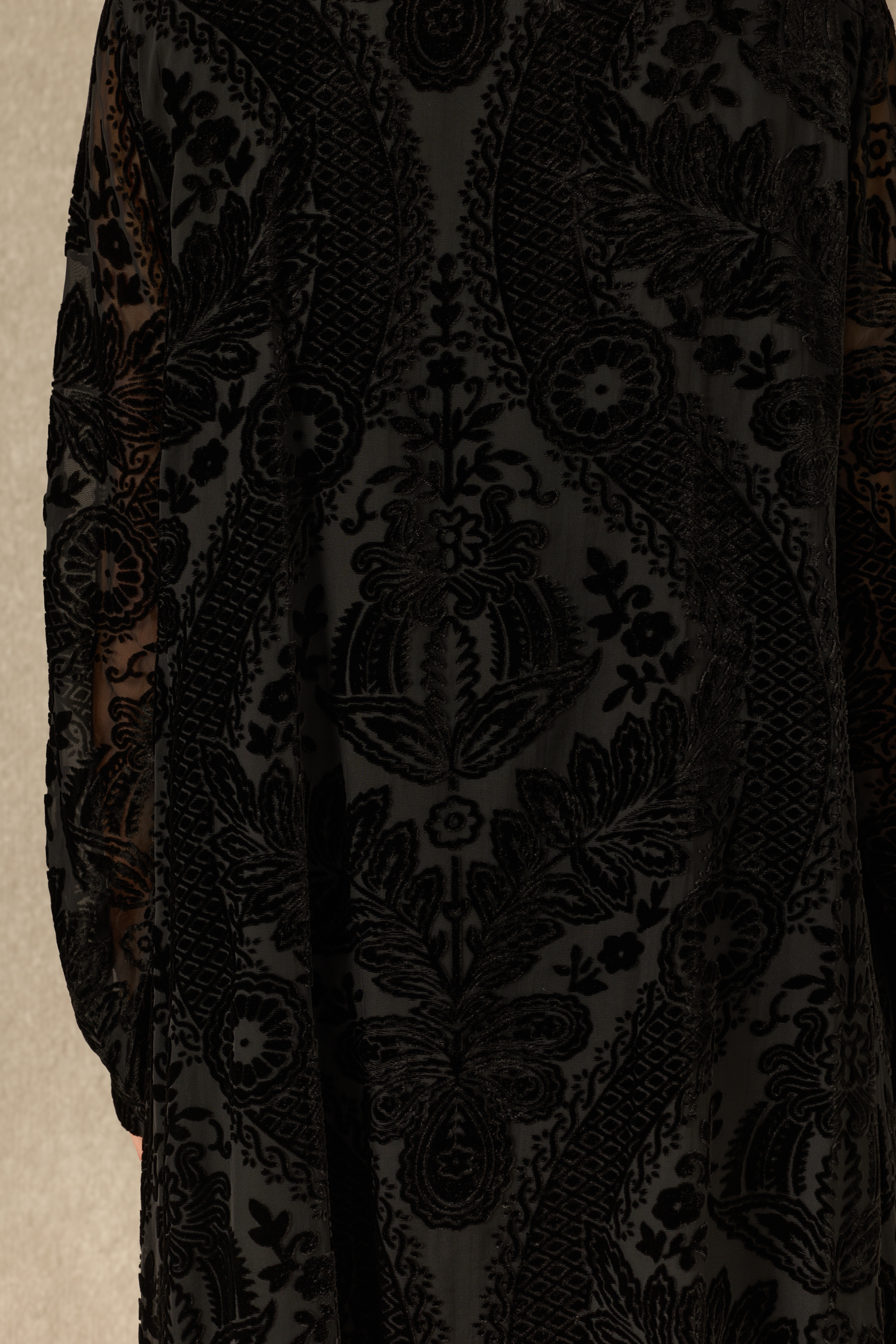Singular Charm Velvet Floral Embellished Maxi Dress