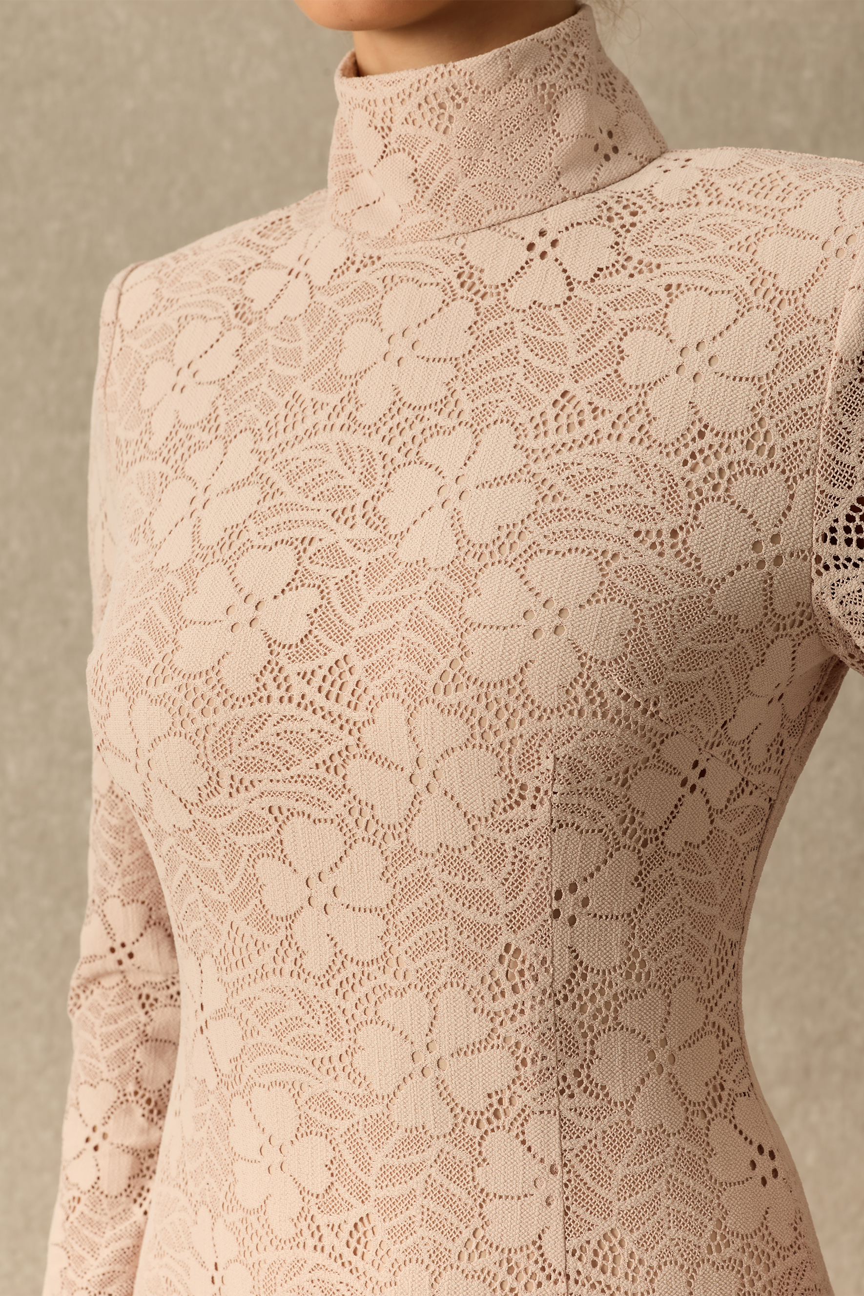 More Than Pretty Asymmetrical Ruffle Floral Lace Maxi Dress
