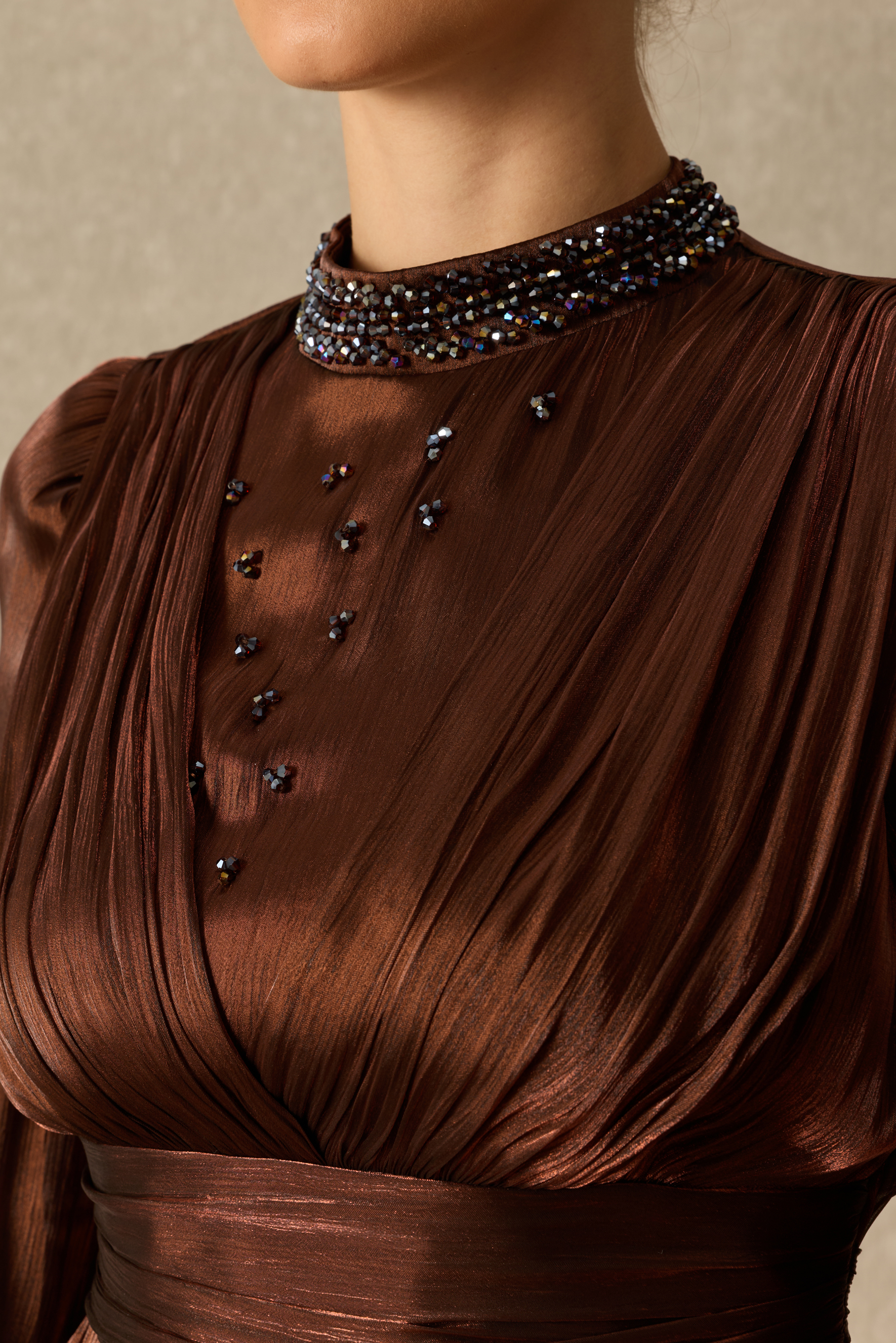Glamour In Full Embellished Blouse & Sequin Skirt Set