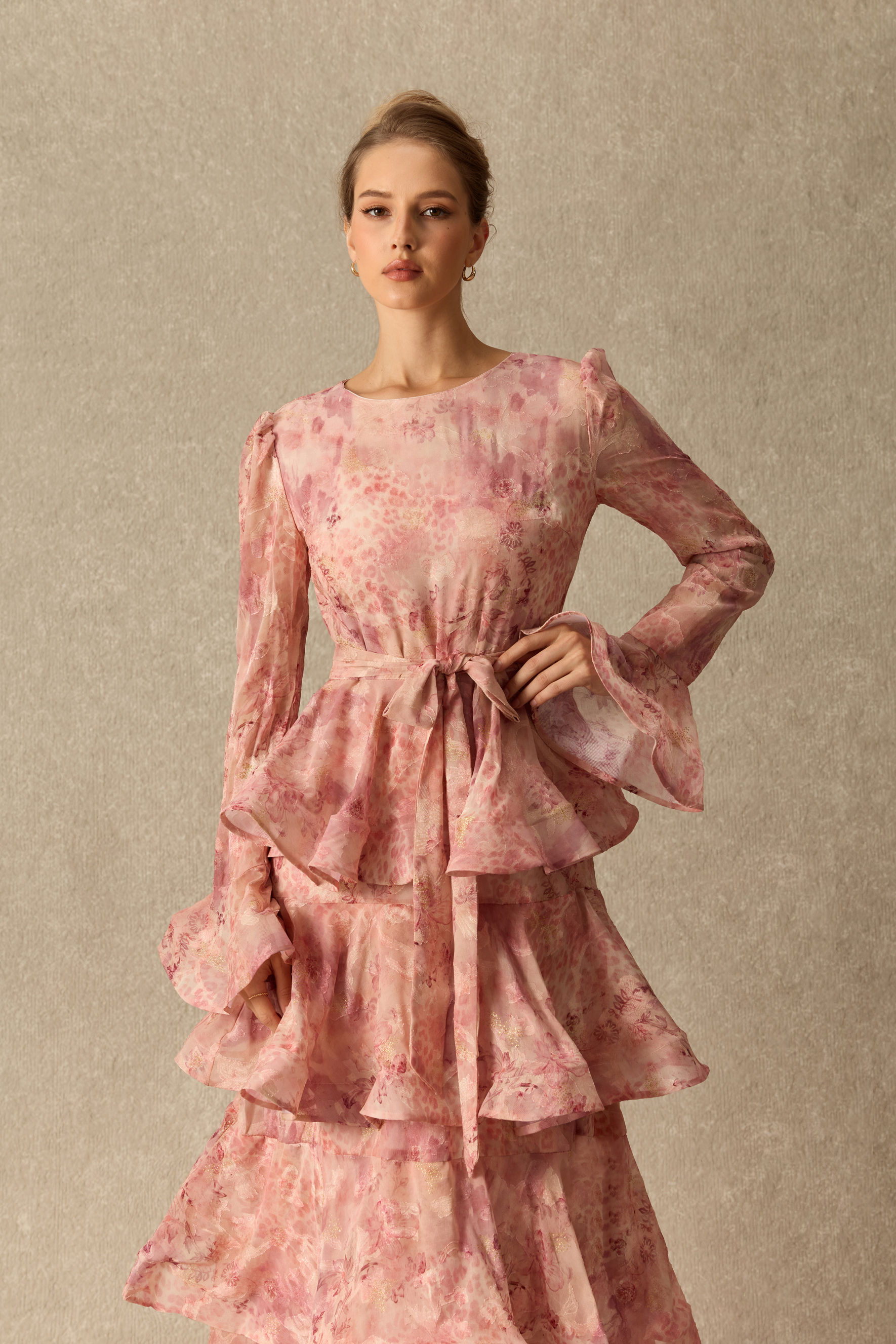 Spring Story Floral Print Tiered Ruffle Maxi Dress