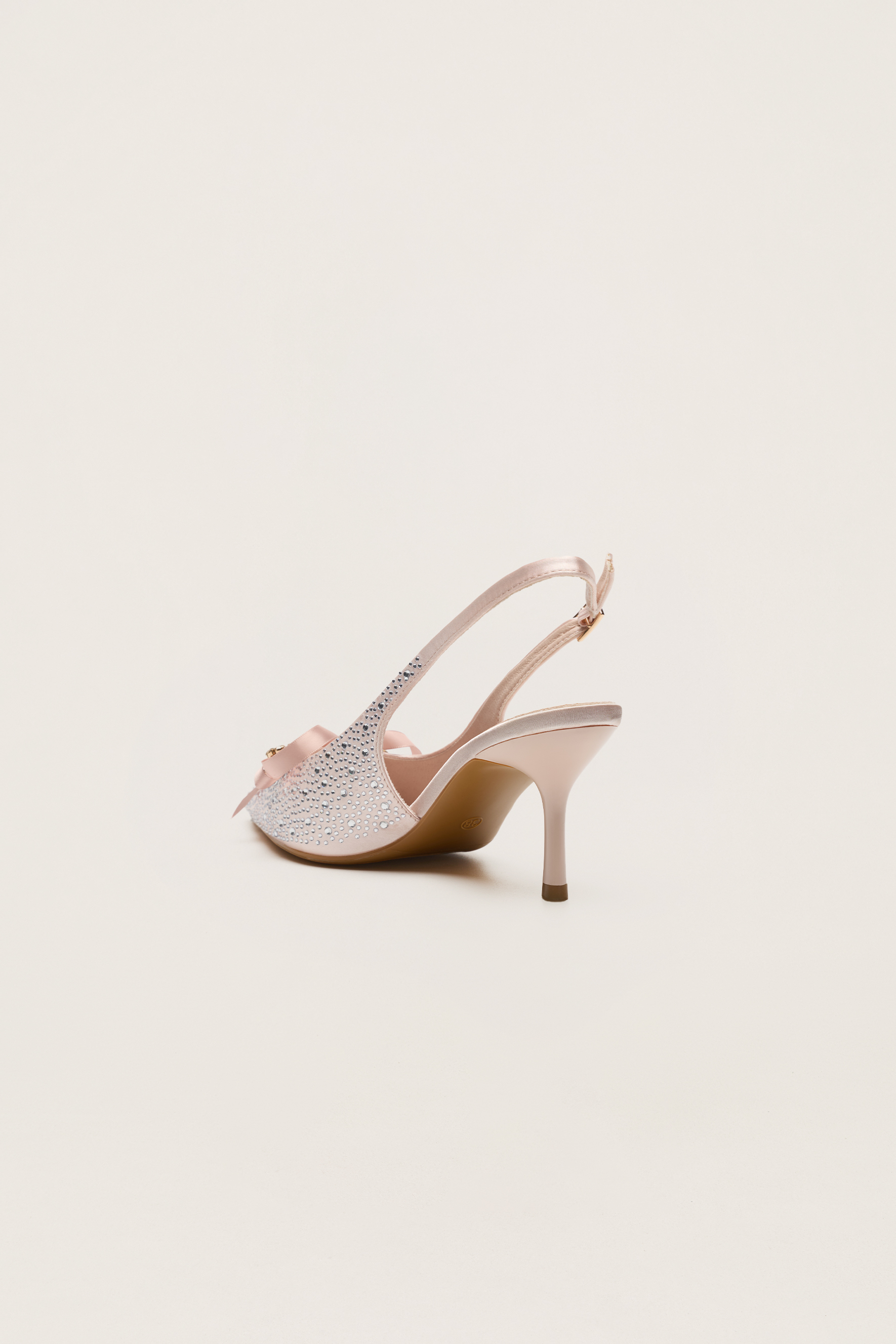 For The Occasion Pink Embellished Bow Slingback Pumps