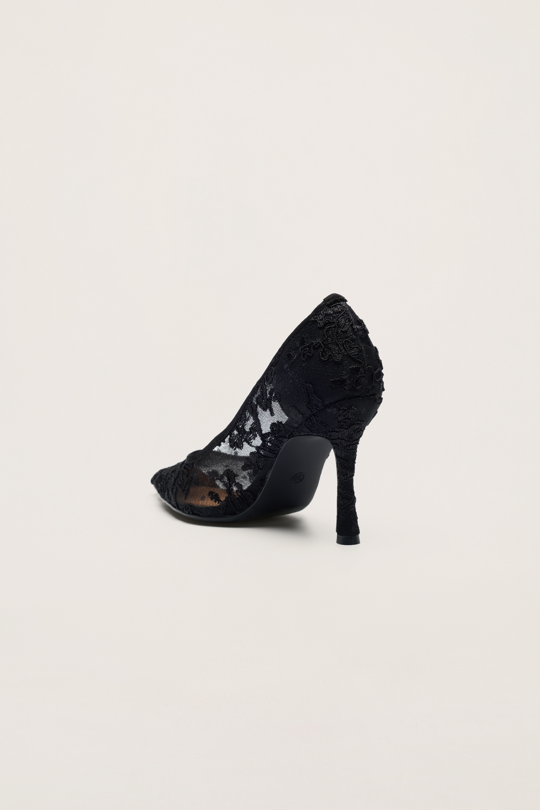 Hidden Charm Black Floral Lace Pointed Toe Pumps