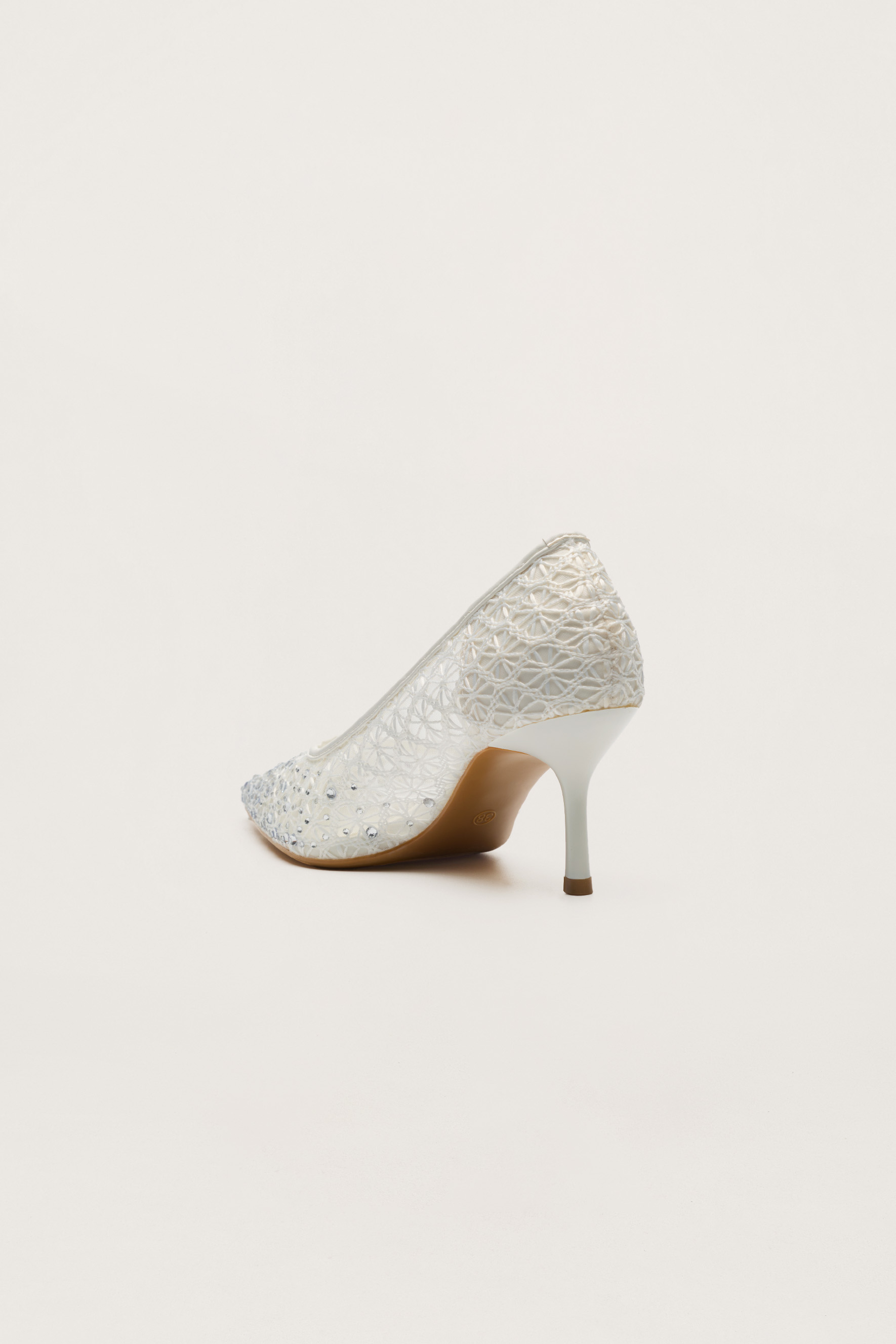Written In Love White Rhinestone Floral Pointed Toe Pumps