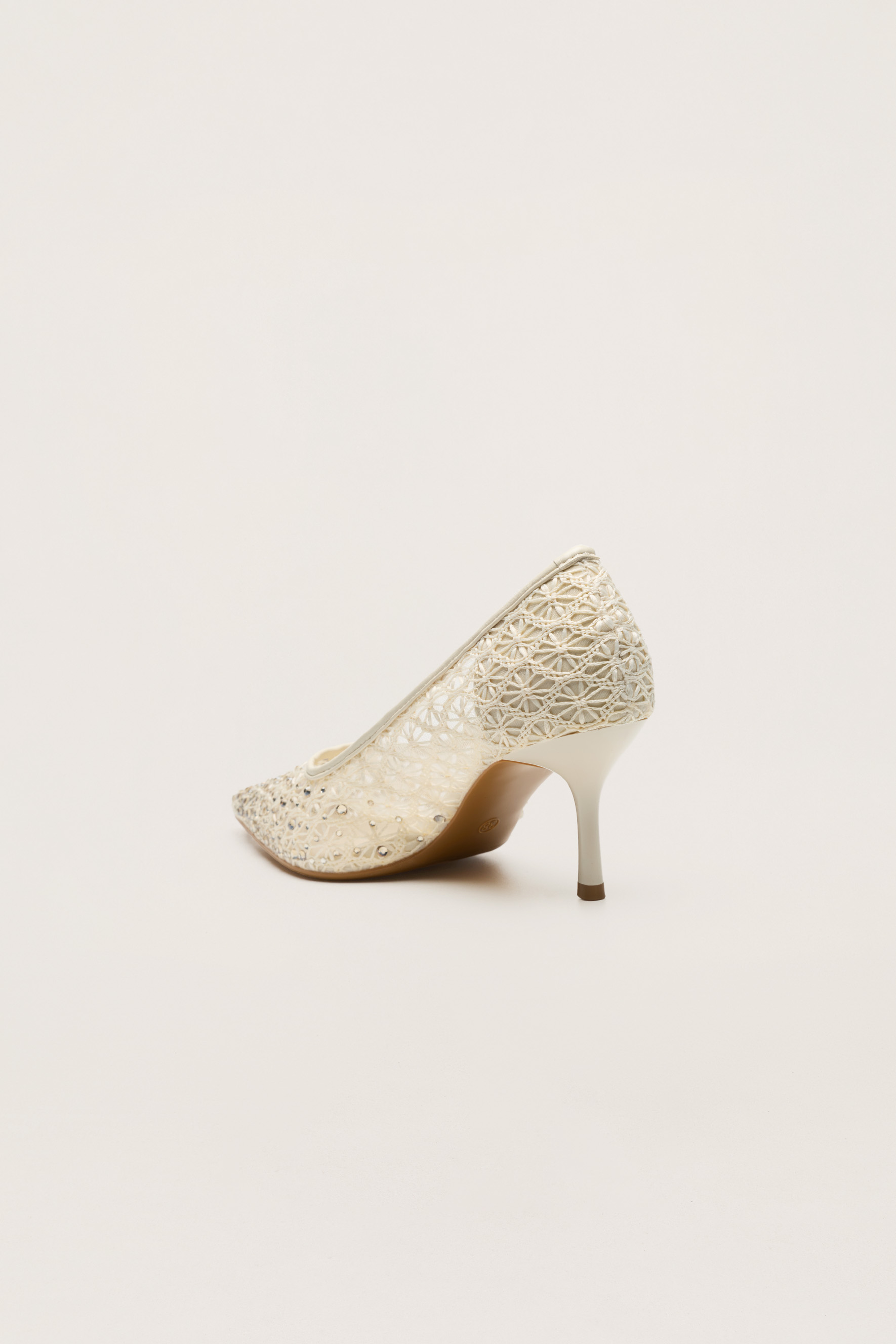 Written In Love Apricot Rhinestone Floral Pointed Toe Pumps