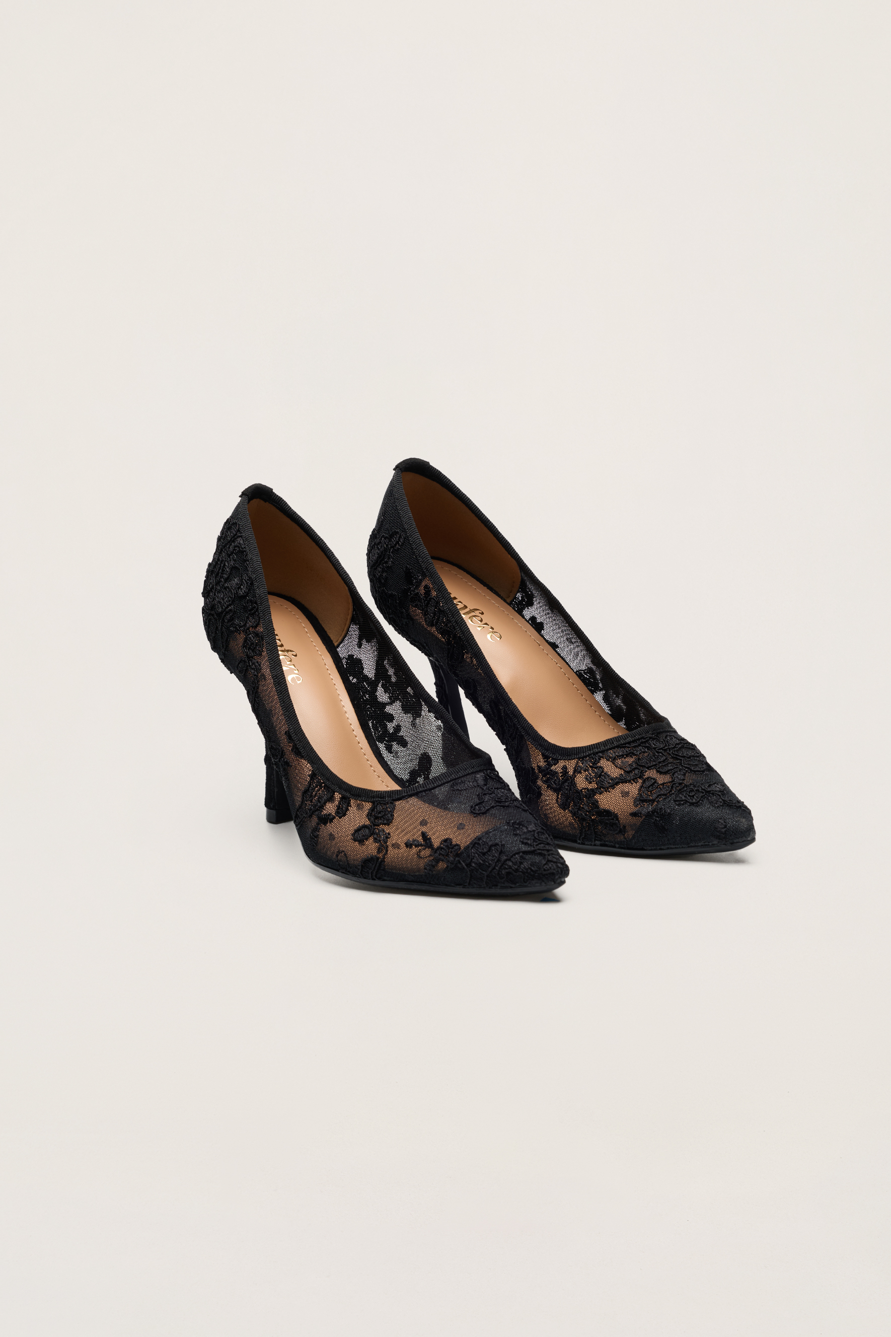 Hidden Charm Black Floral Lace Pointed Toe Pumps