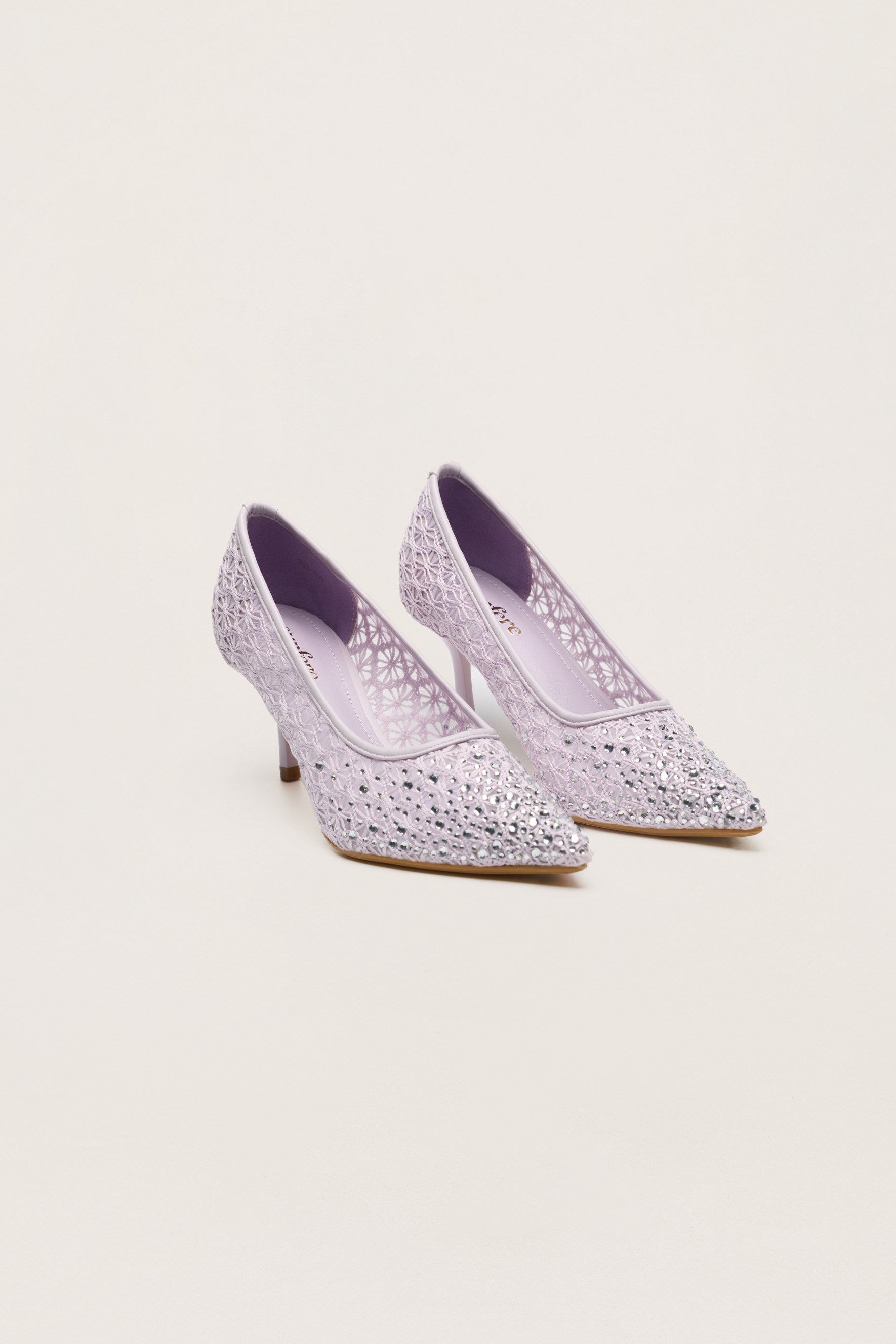 Written In Love Viola Rhinestone Floral Pointed Toe Pumps