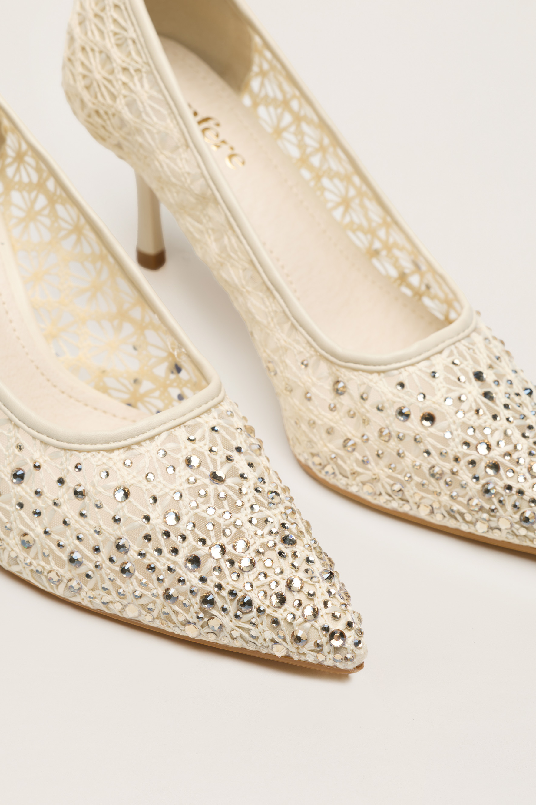 Written In Love Apricot Rhinestone Floral Pointed Toe Pumps