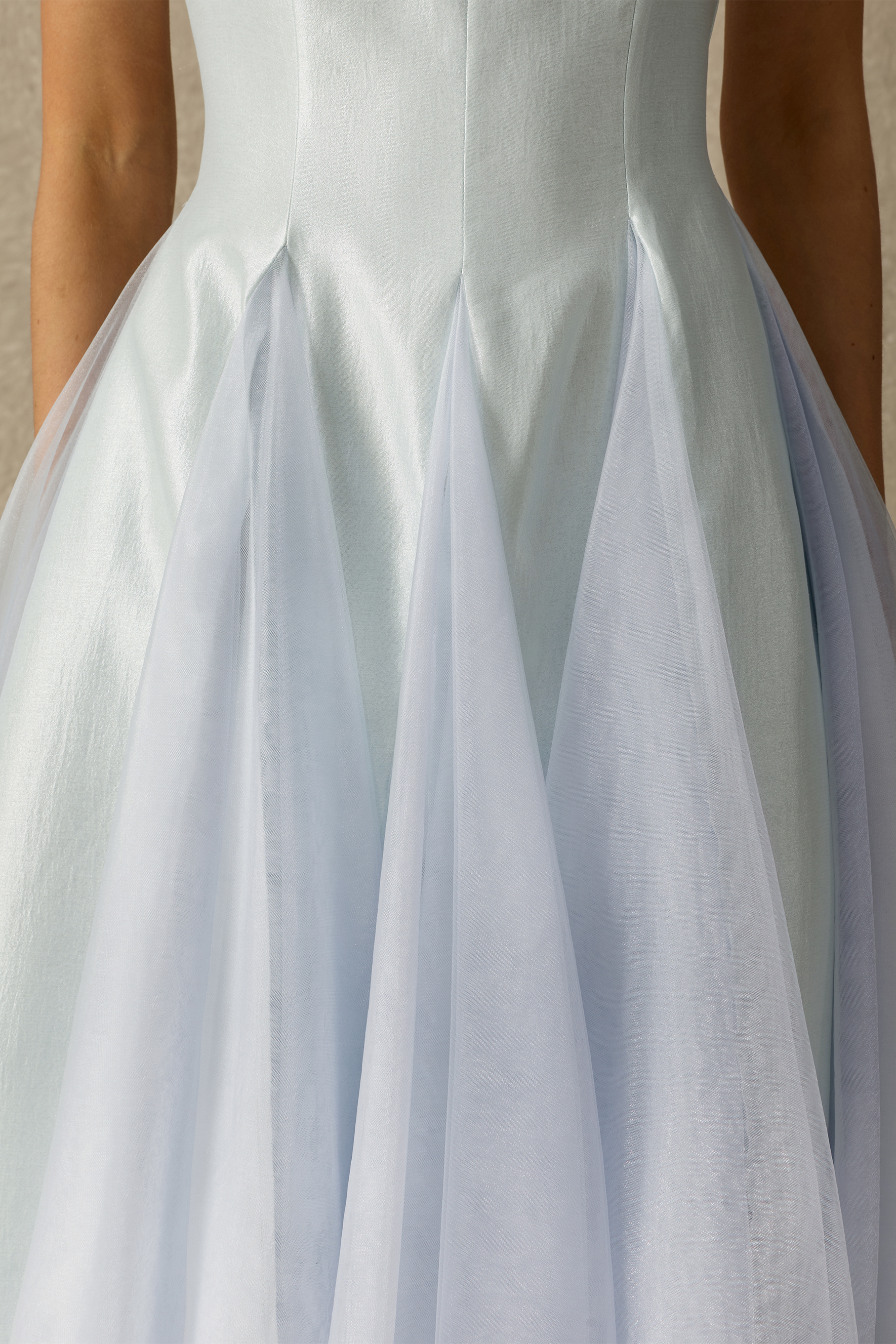 Sweet Lullaby Sleeveless Tulle Panel Midi Dress