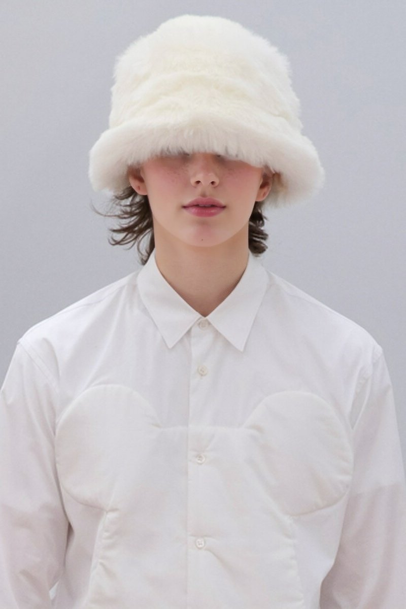 accessories-Susie Furry Teddy Bucket Hat-SA00612052005-White-One Size - Sunfere