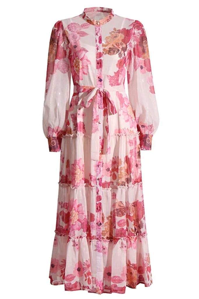 Sylvia Floral Long Sleeve Maxi Dress-Sunfere