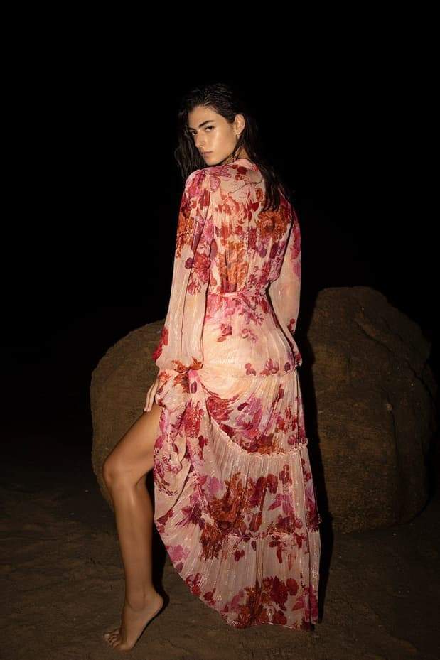 Sylvia Floral Long Sleeve Maxi Dress-Sunfere