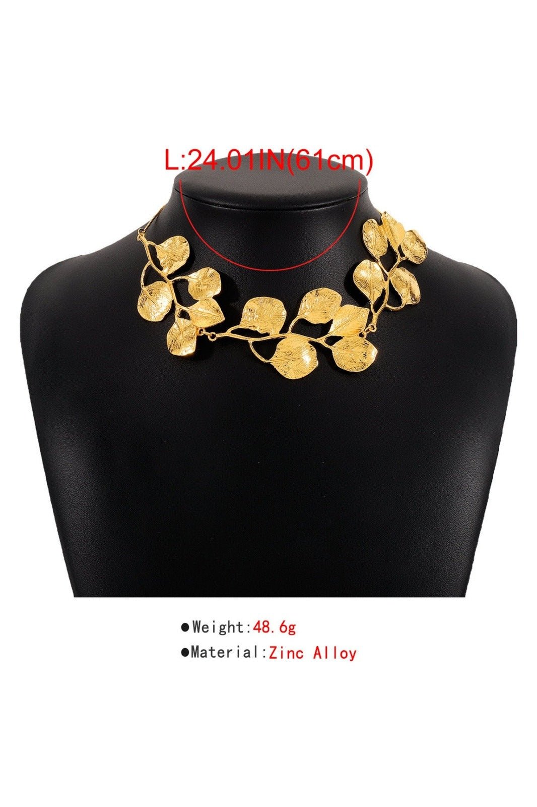 Textured Gingkgo Leaf Necklace-Sunfere